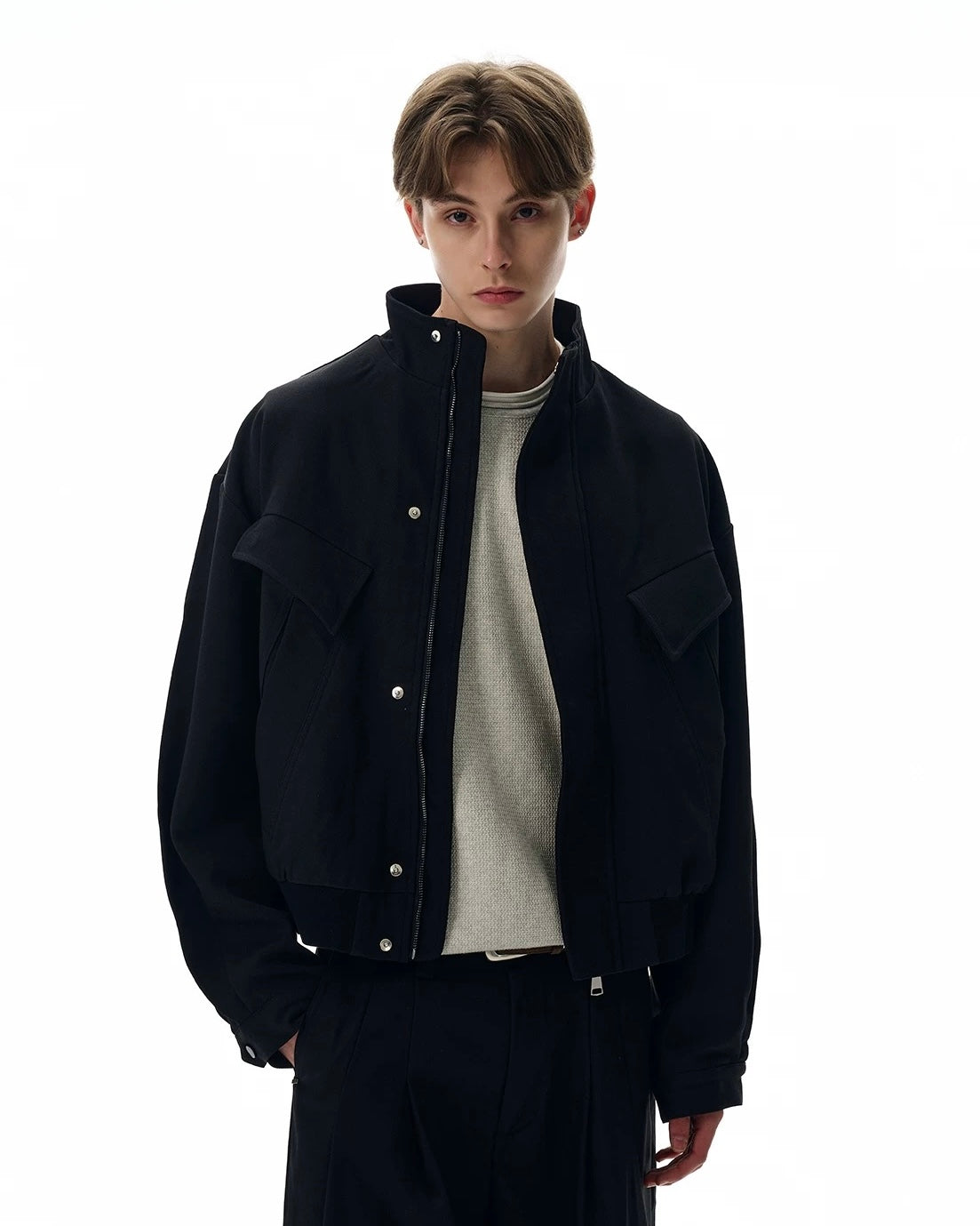 A PUEE Zip Up Short Length Blouson koku0008