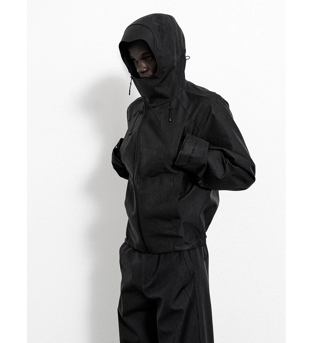 BEVAN UP Zip-Up Hooded Waterproof Jacket koku0014