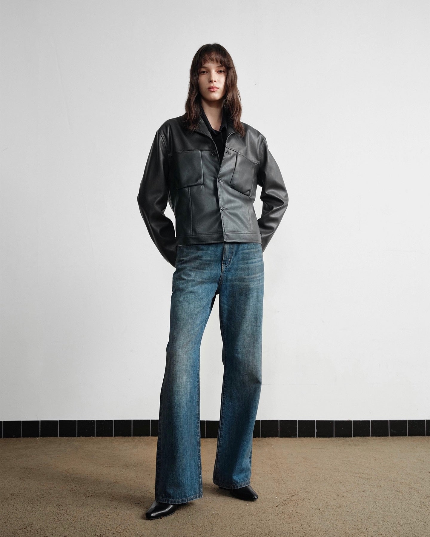 Slight Vogue Leather Trucker Jacket koku0021