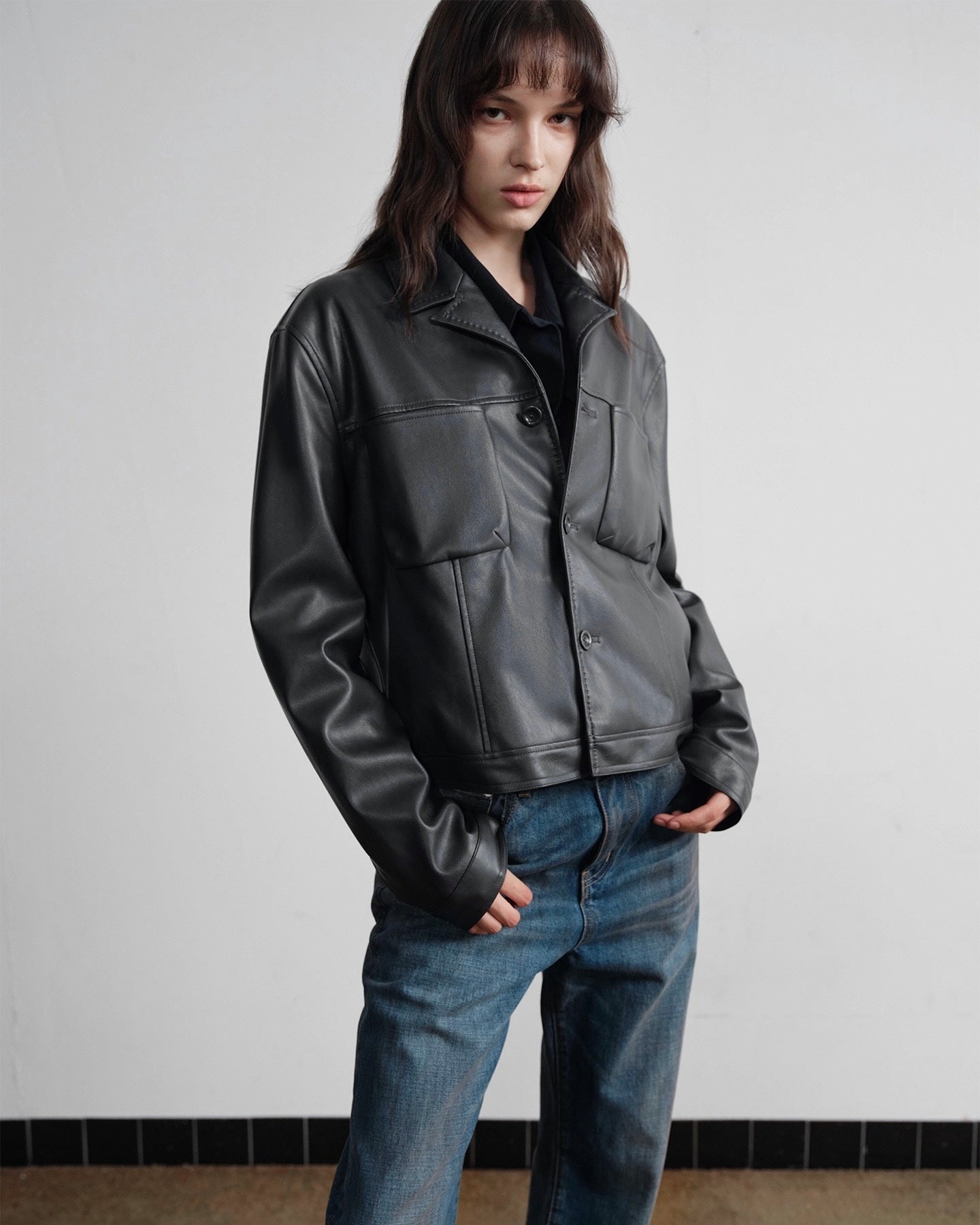 Slight Vogue Leather Trucker Jacket koku0021
