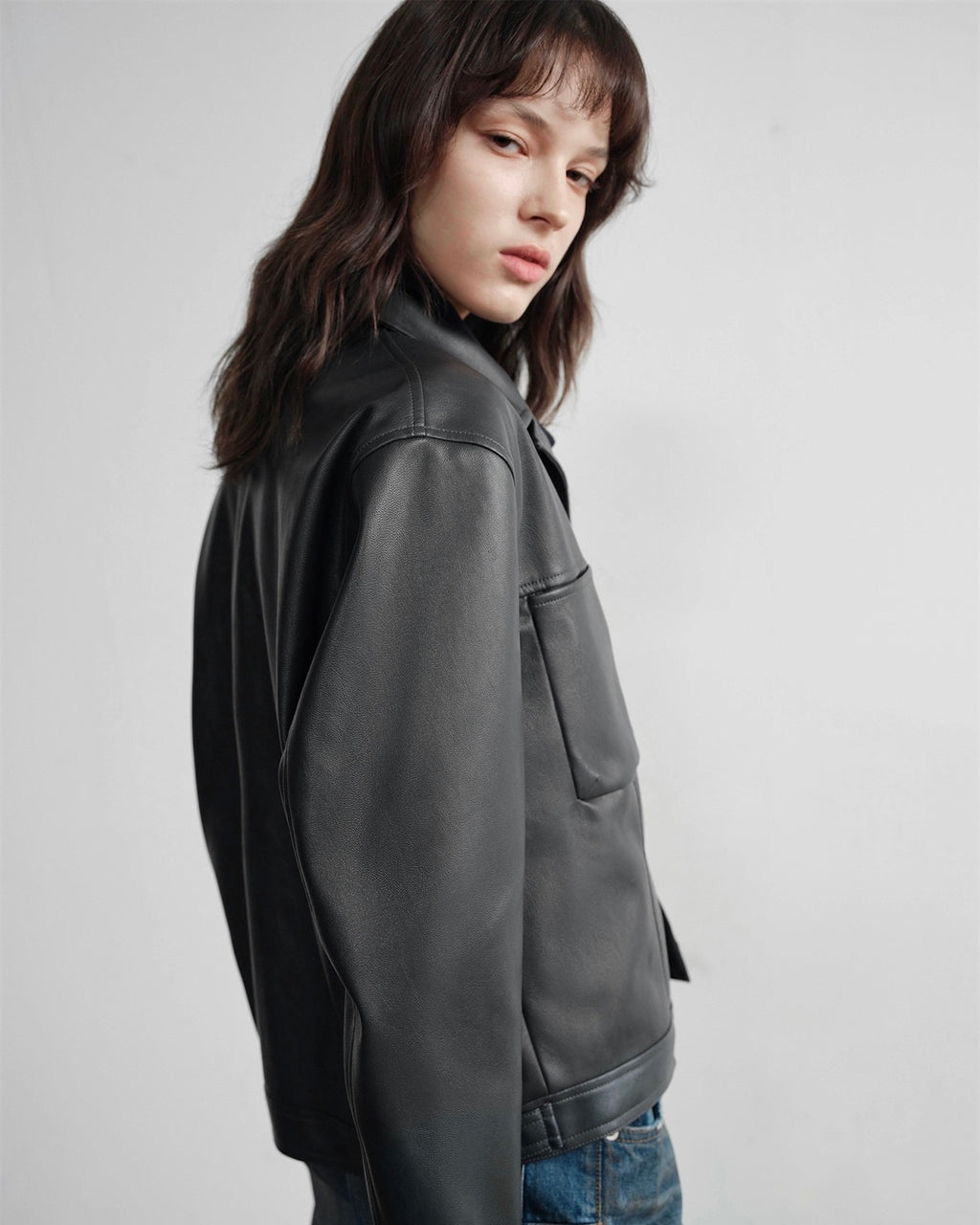 Slight Vogue Leather Trucker Jacket koku0021