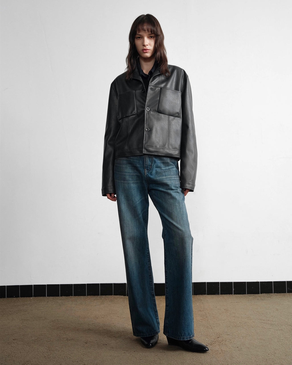 Slight Vogue Leather Trucker Jacket koku0021