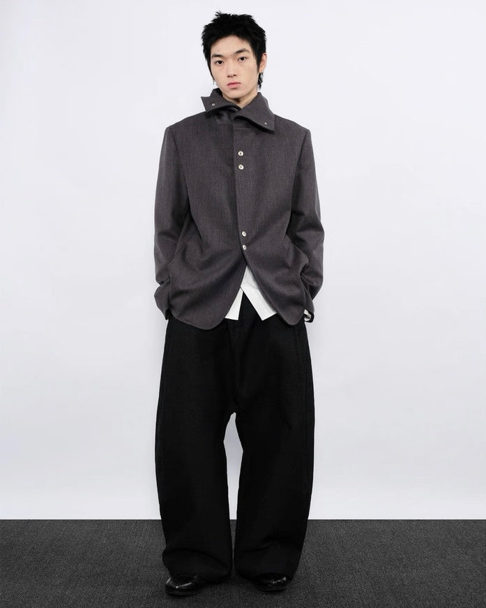 7440 37 1 Black Baggy Denim Pants koku0026