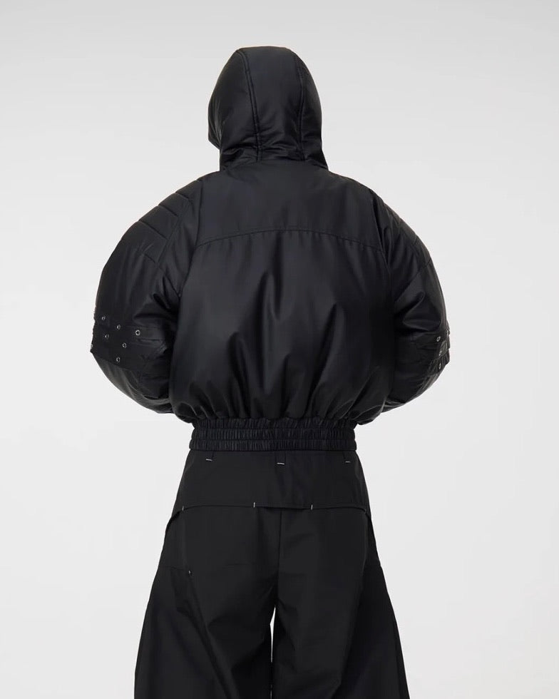 Armored PU Hooded Jacket koku0053