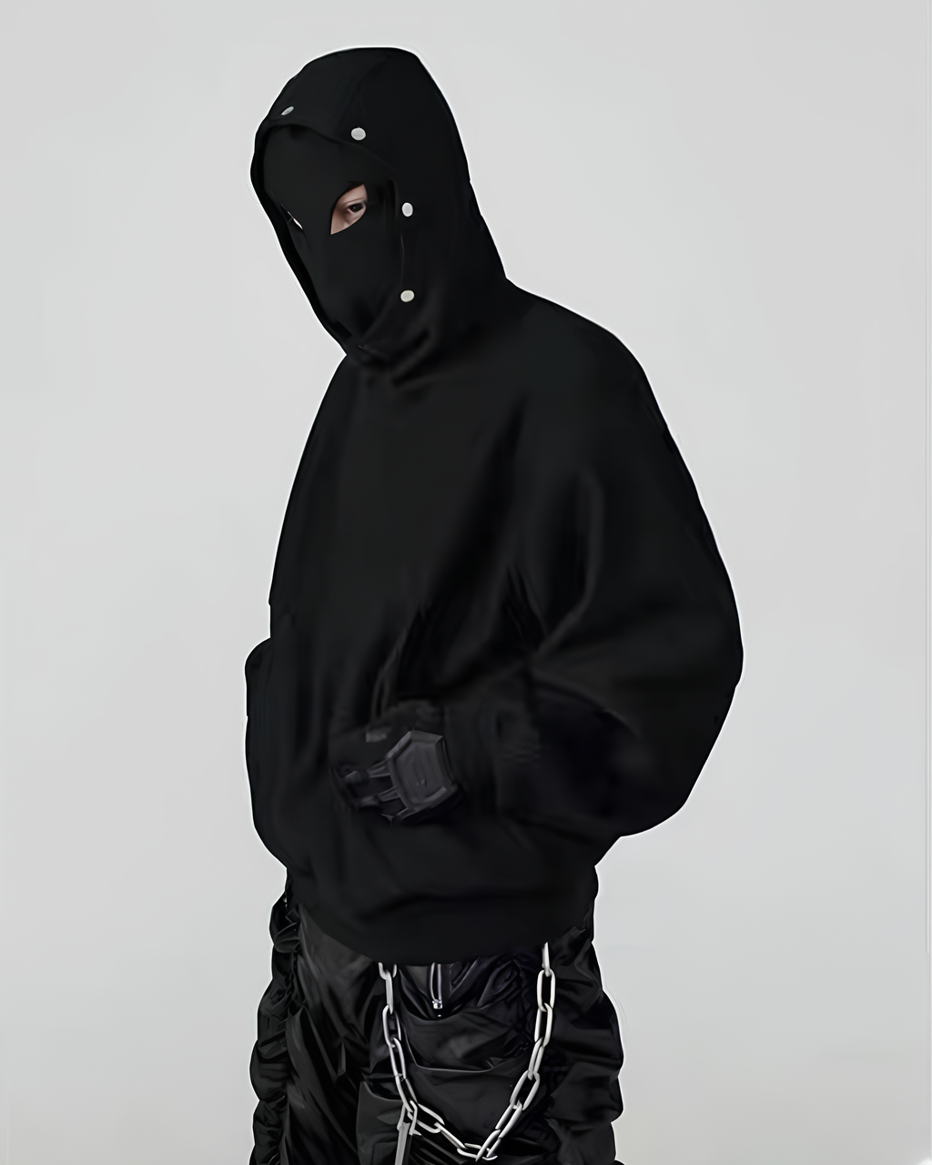 Mask Studded Hoodie koku0065