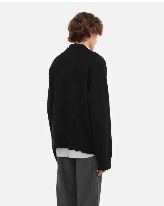 “Staff Uniform” Double-Layer V-Neck Knit Sweater koku0071