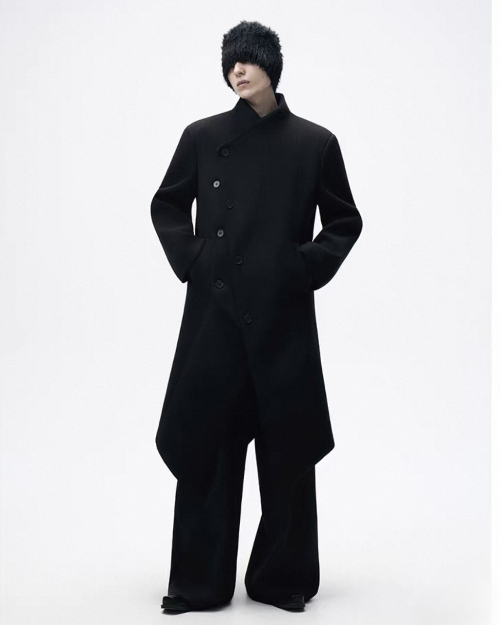 Asymmetry Wool Coat koku0072