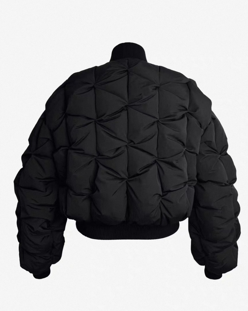 Knotted Structure Down Bomber Jacket koku0078