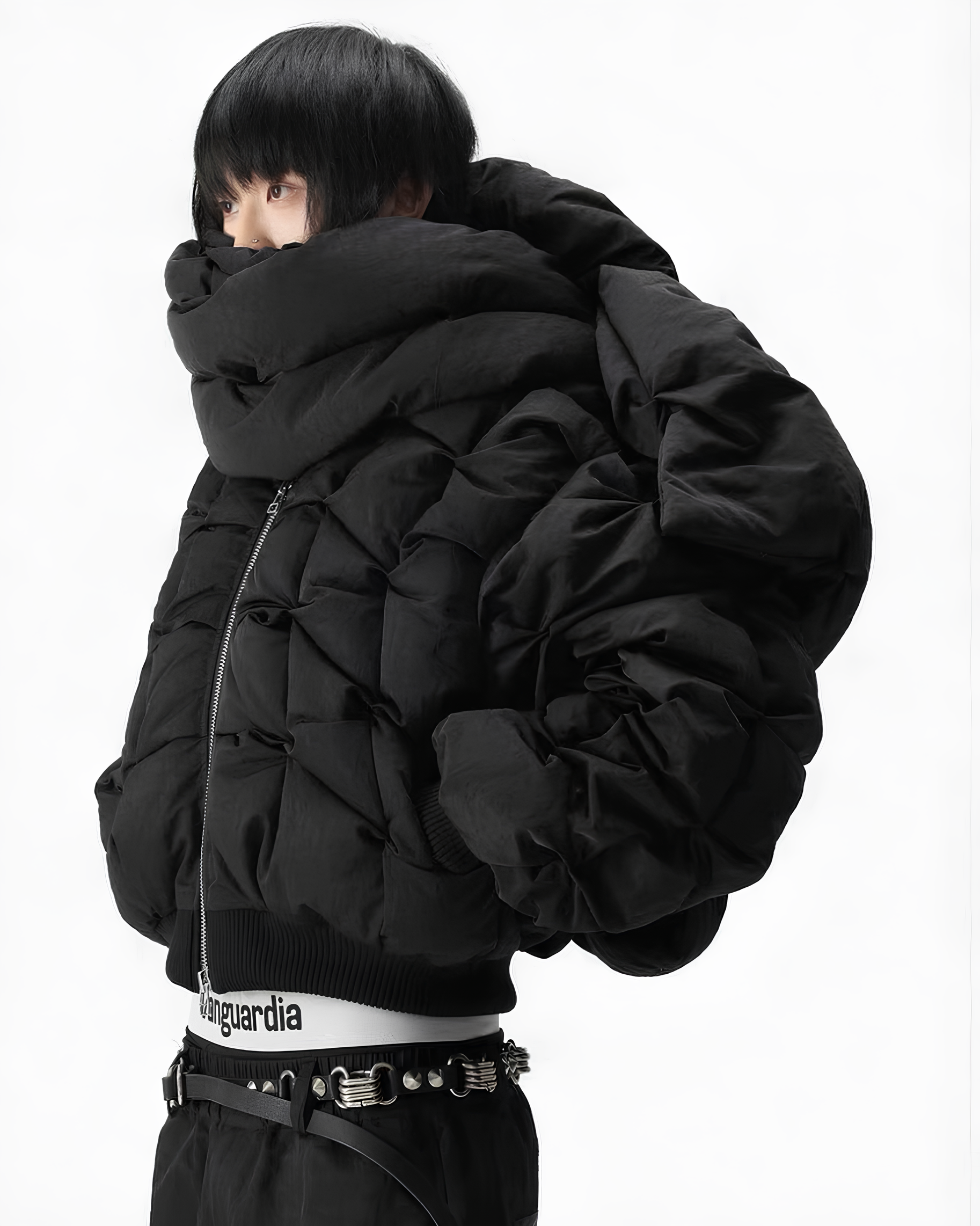 Structure Down Loop Scarf koku0082