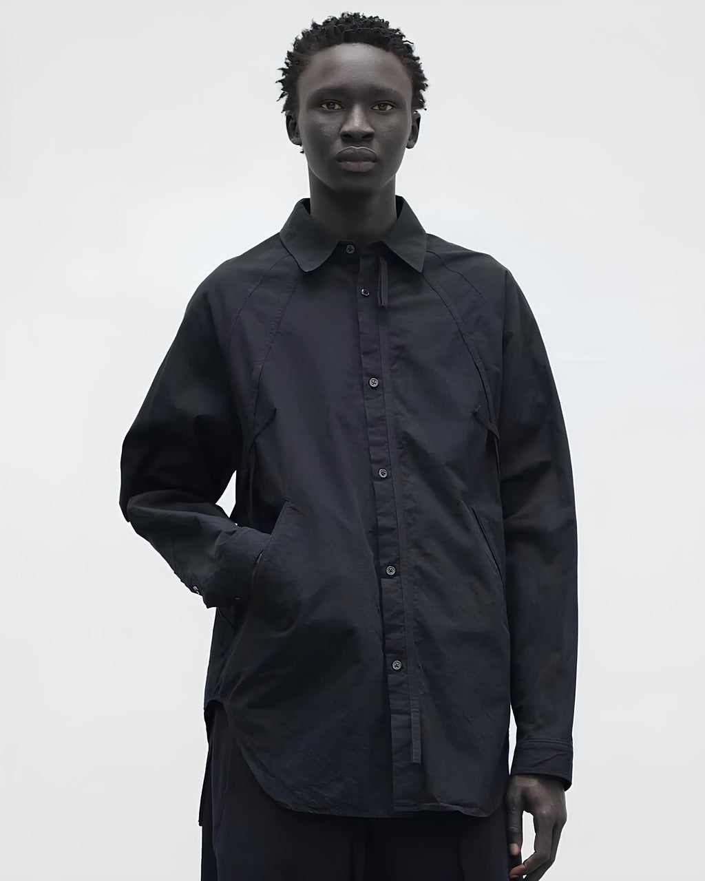 raglan sleeve belted shirt koku0094