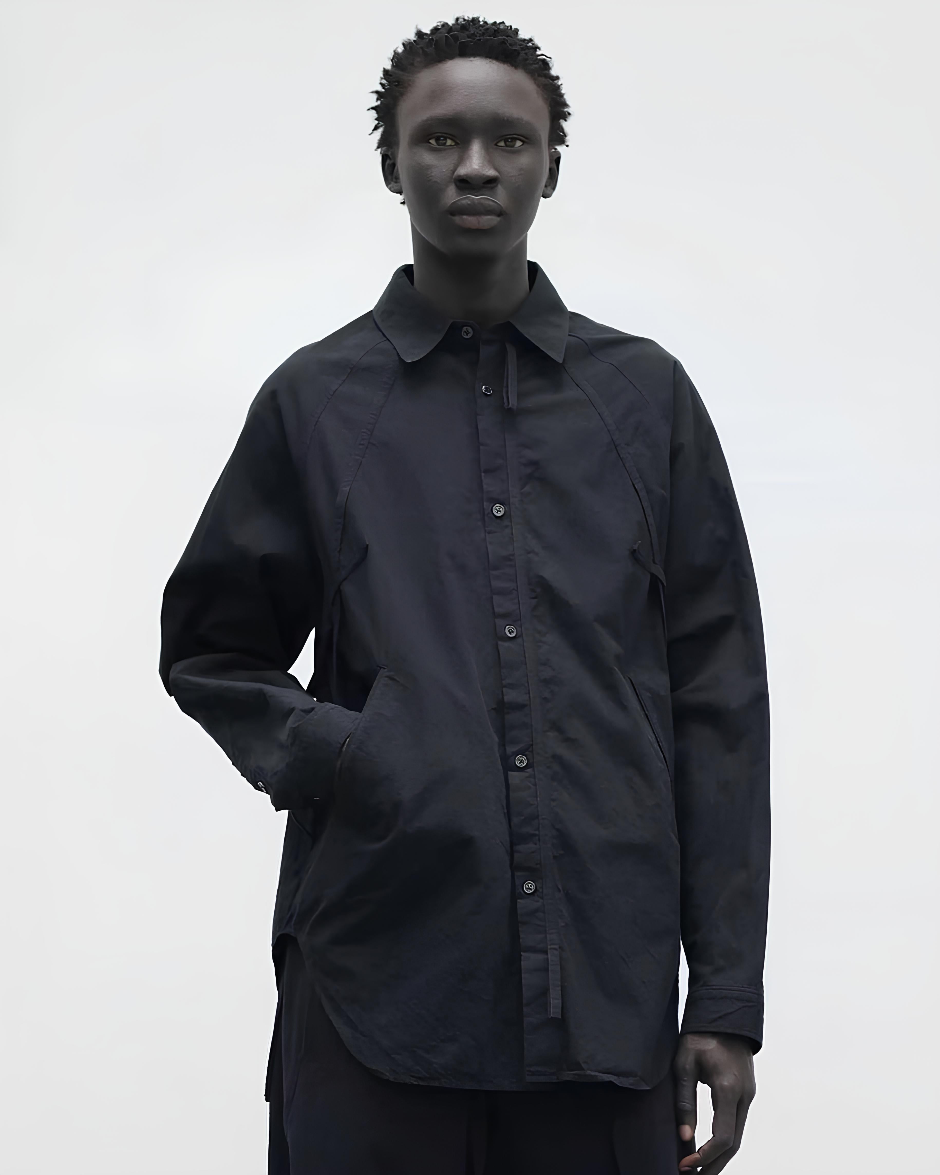 raglan sleeve belted shirt koku0094