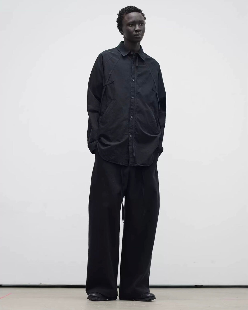 raglan sleeve belted shirt koku0094
