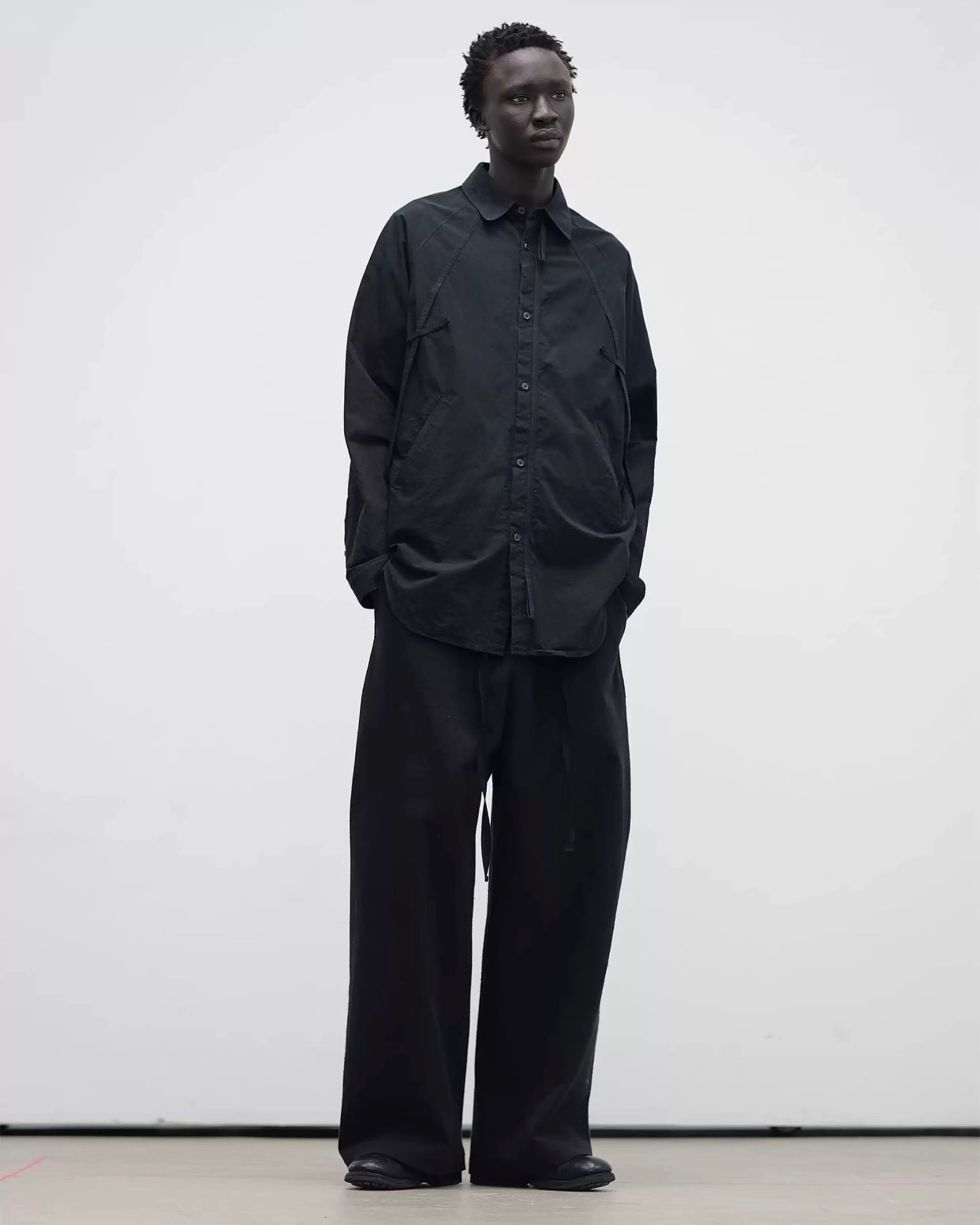 raglan sleeve belted shirt koku0094