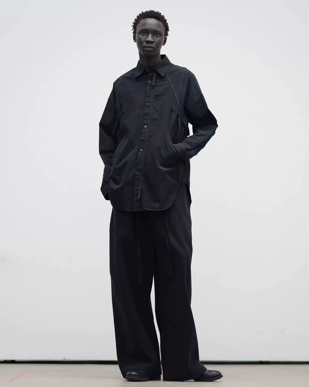raglan sleeve belted shirt koku0094