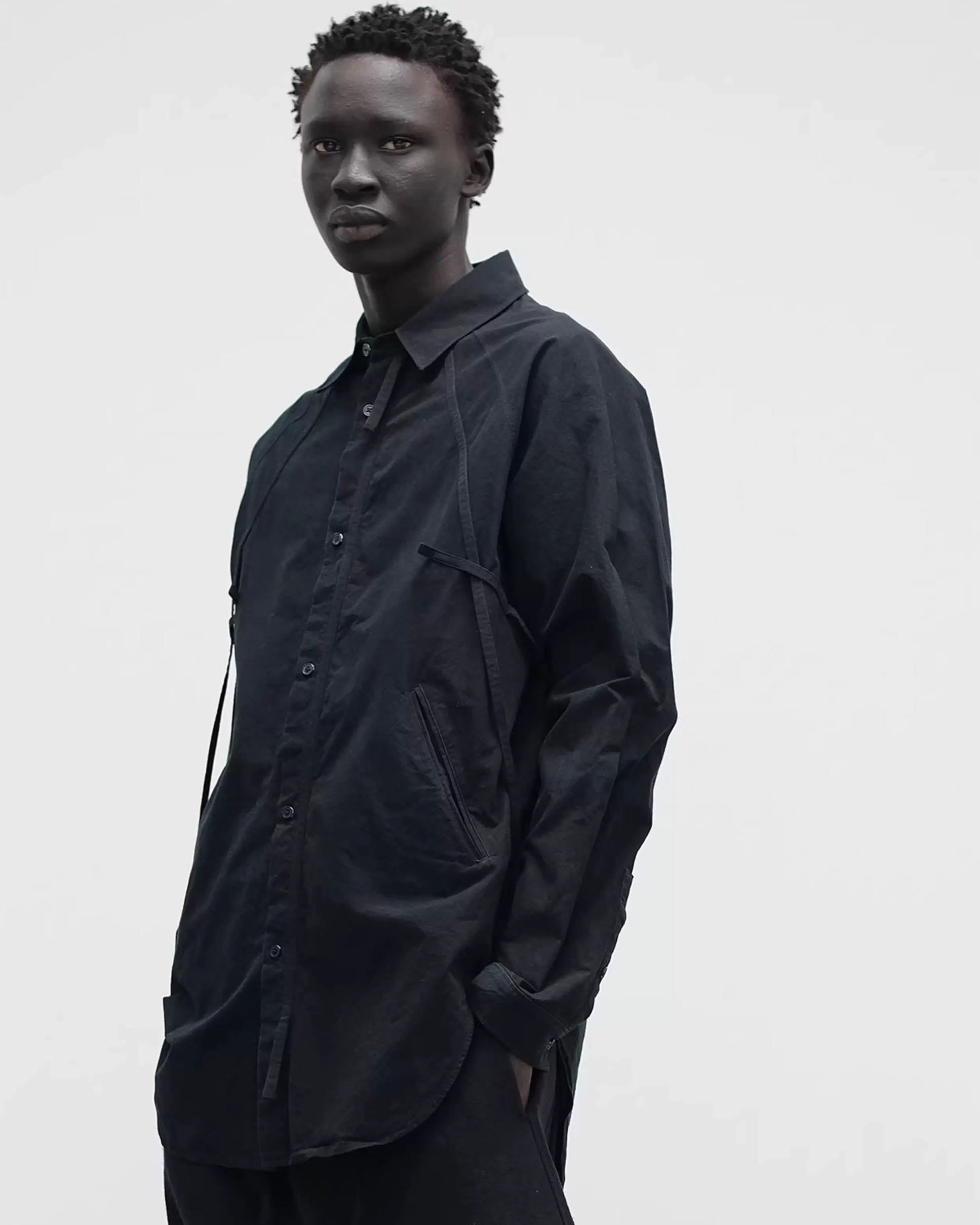 raglan sleeve belted shirt koku0094