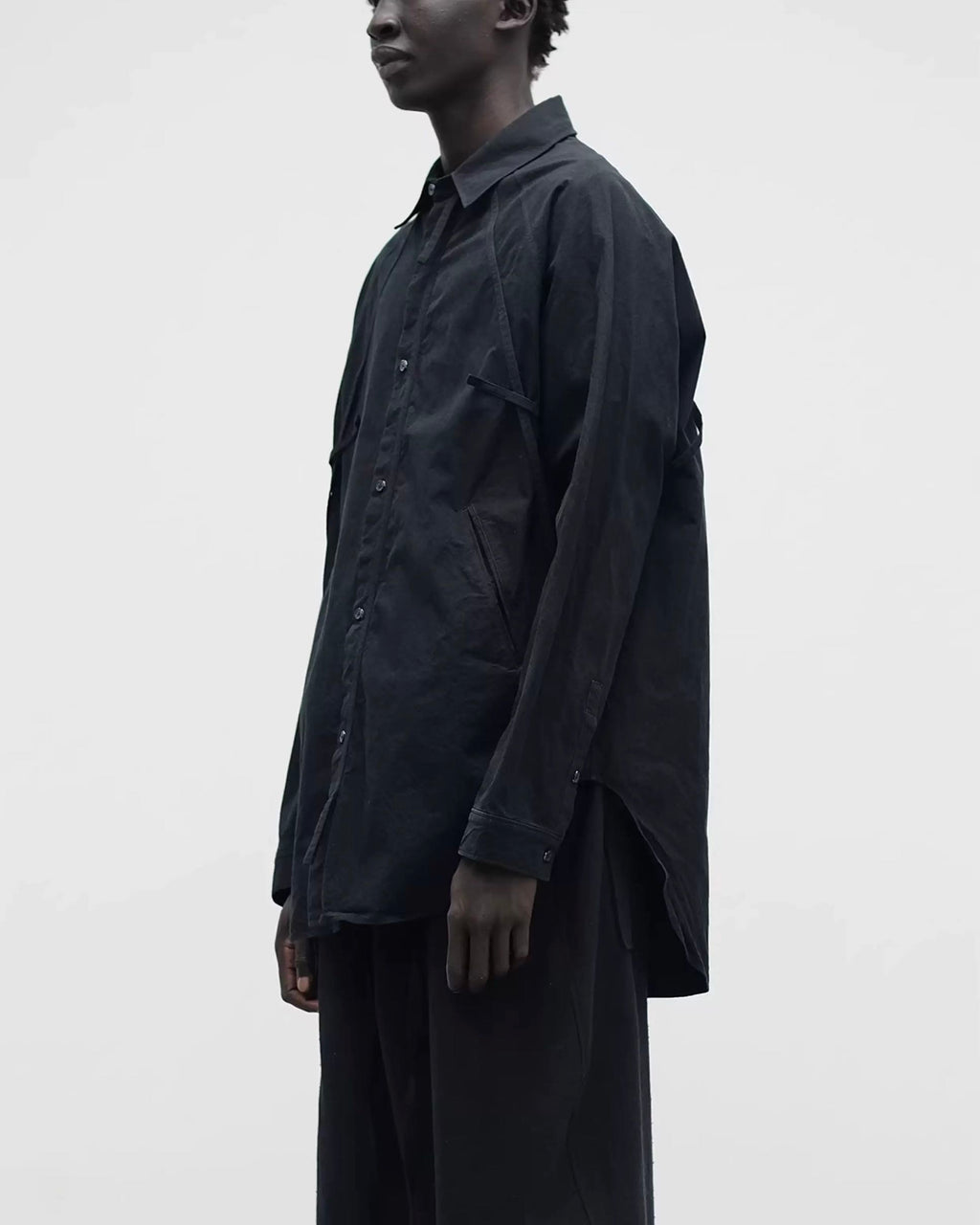 raglan sleeve belted shirt koku0094