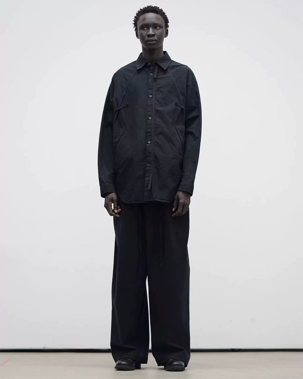 raglan sleeve belted shirt koku0094