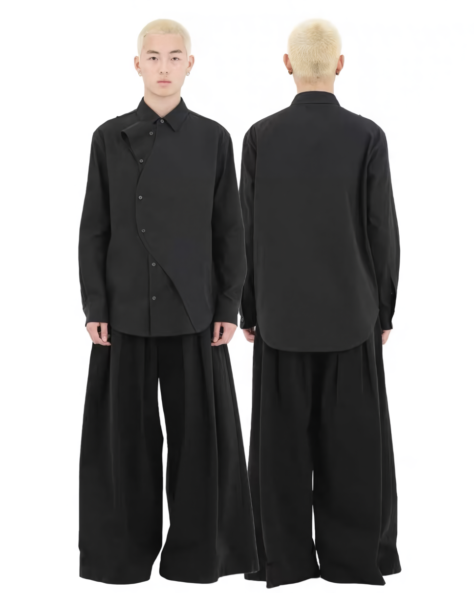 Double Placket Structured Shirt koku0101