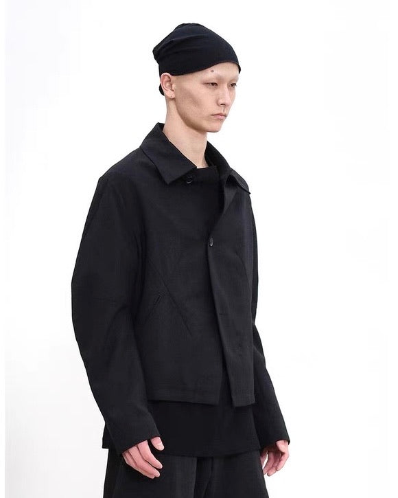 Short Curved Sleeve Lapel Jacket koku0103