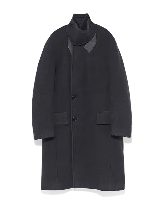 Layered Collar Wool Coat koku0104
