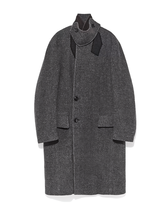 Layered Collar Wool Coat koku0104