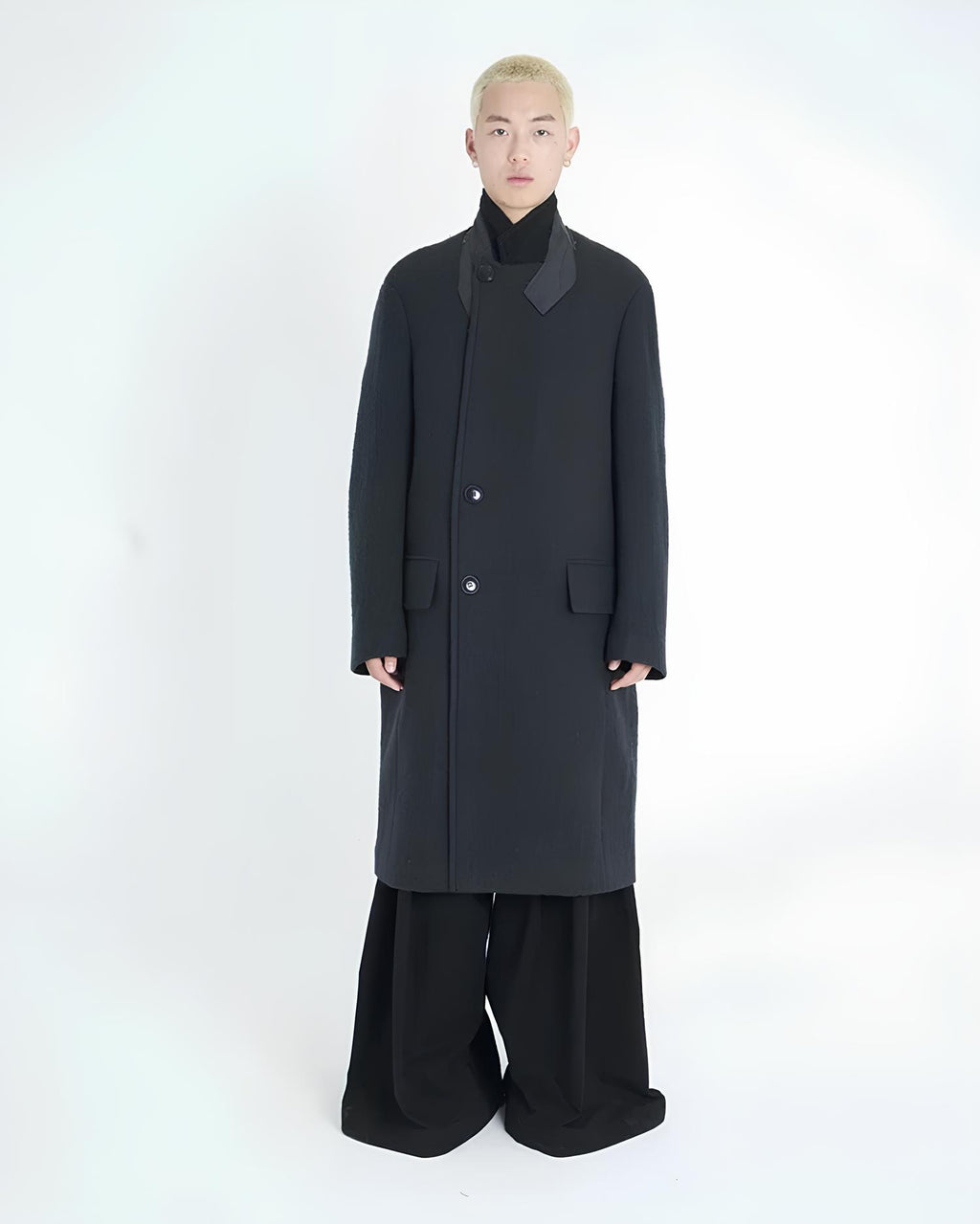 Layered Collar Wool Coat koku0104
