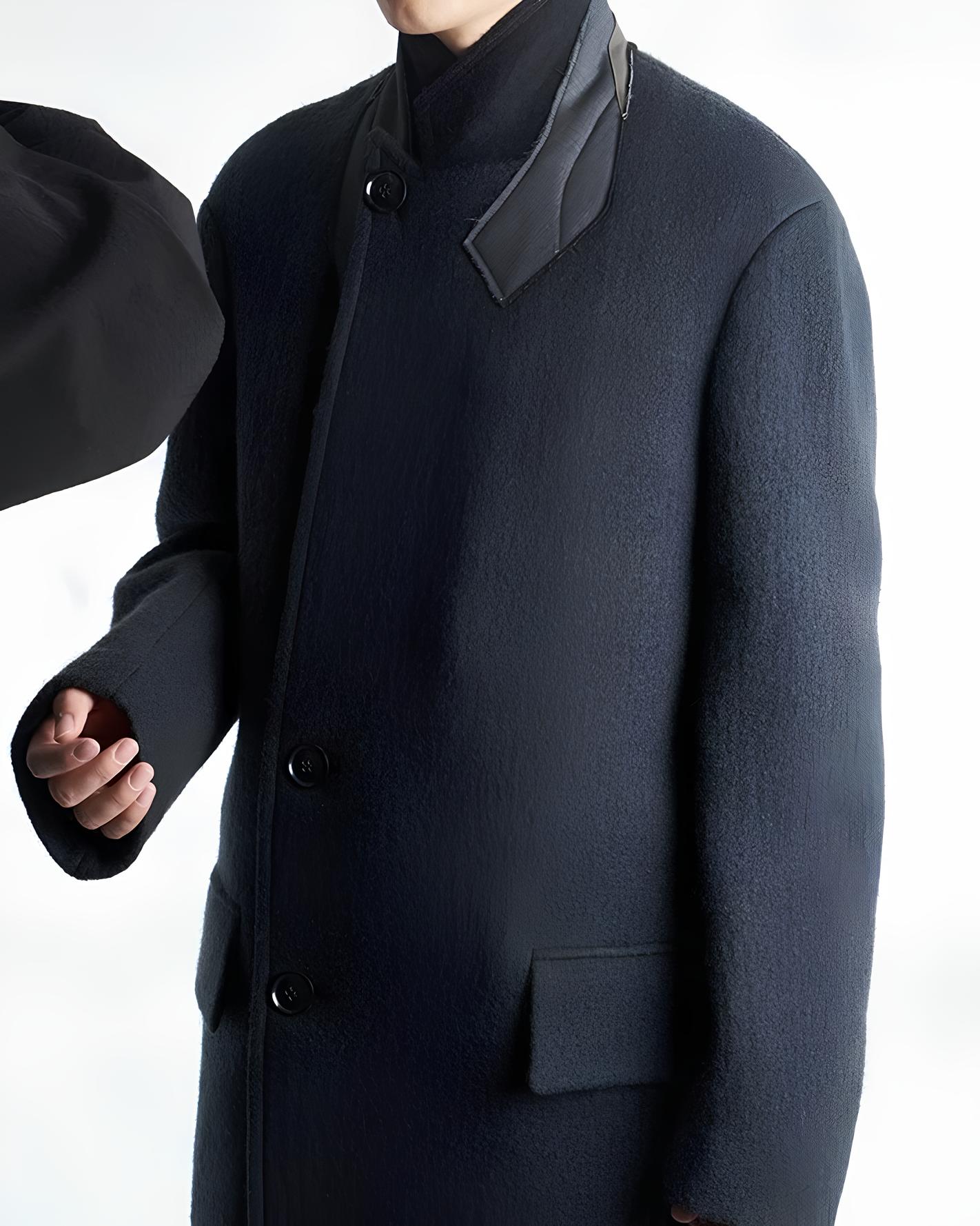 Layered Collar Wool Coat koku0104