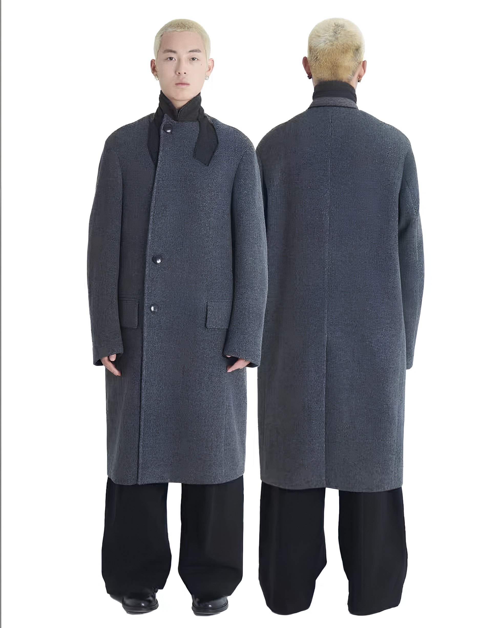 Layered Collar Wool Coat koku0104