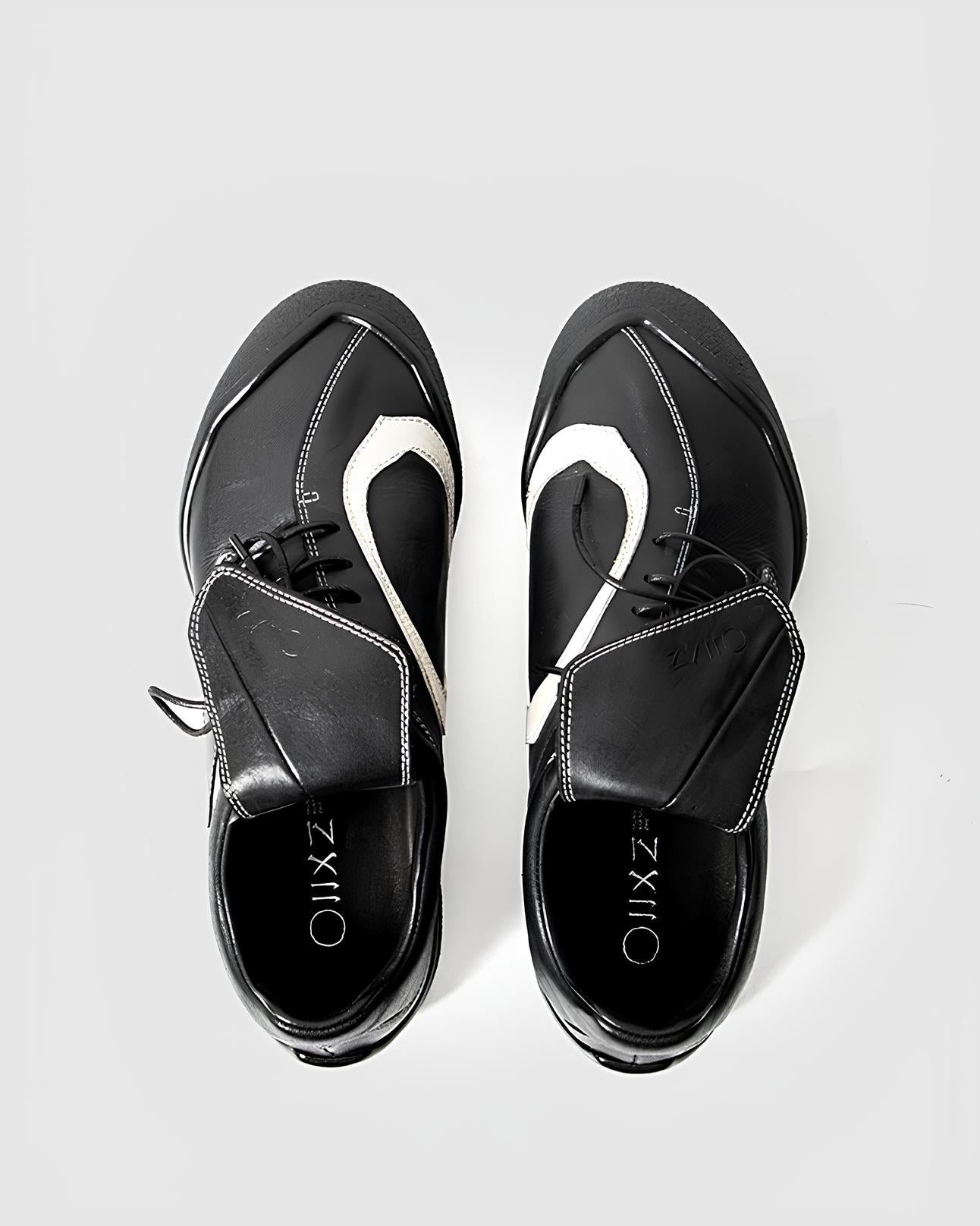 Asymmetric Leather Trace Shoes koku0106