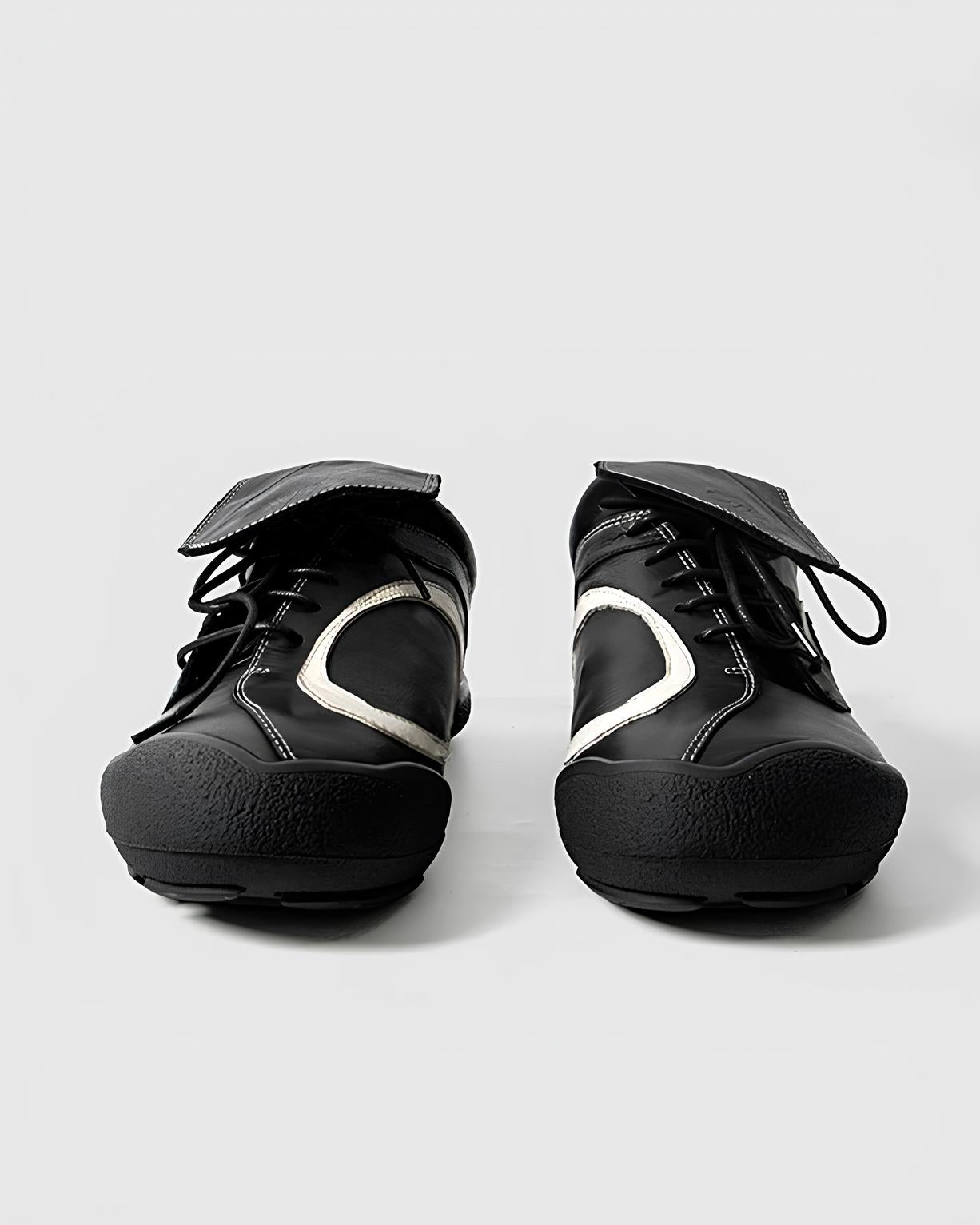 Asymmetric Leather Trace Shoes koku0106