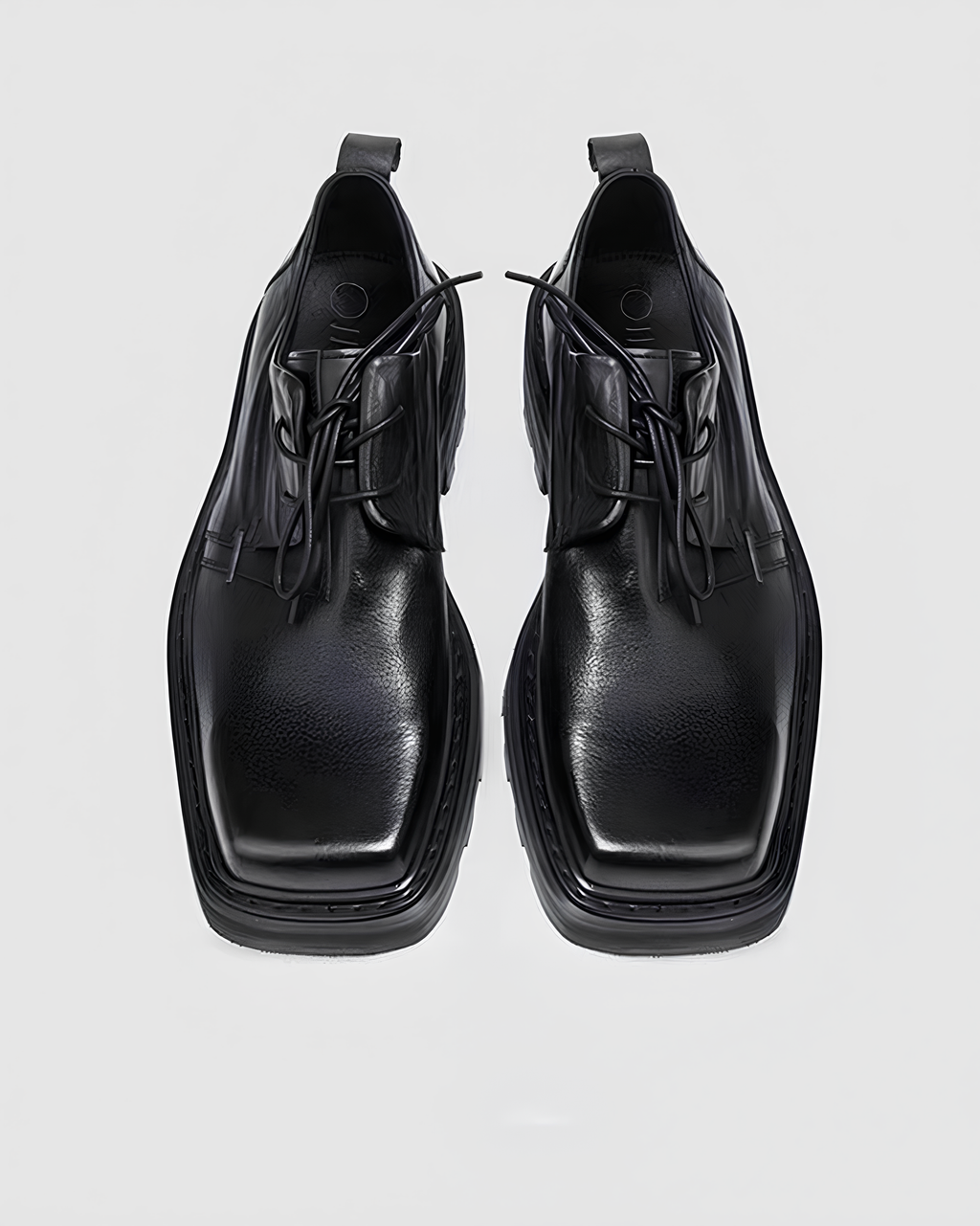 Minimal Square-Toe Leather Derby Shoes koku0108