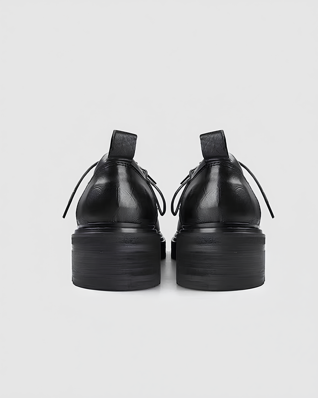 Minimal Square-Toe Leather Derby Shoes koku0108