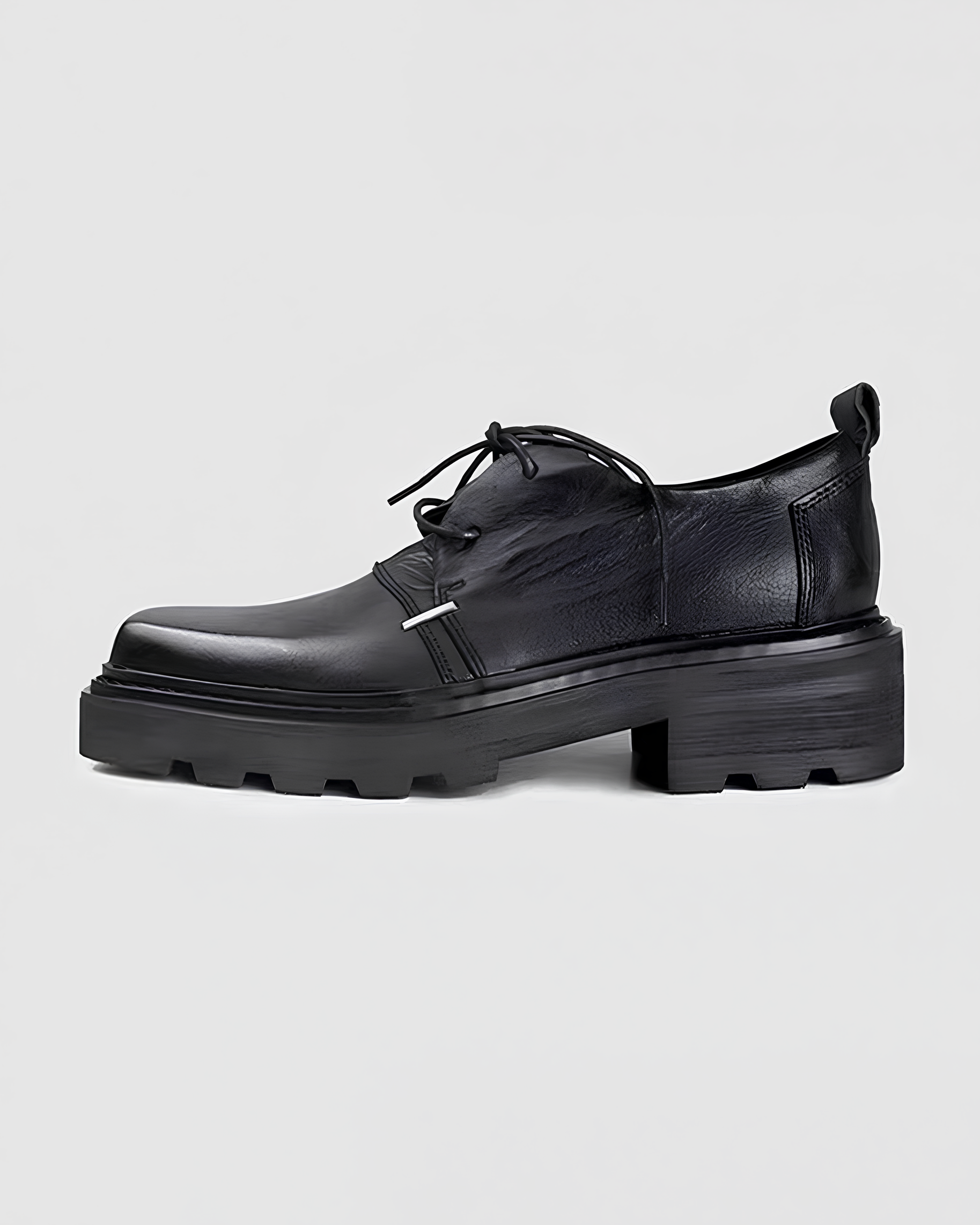 Minimal Square-Toe Leather Derby Shoes koku0108