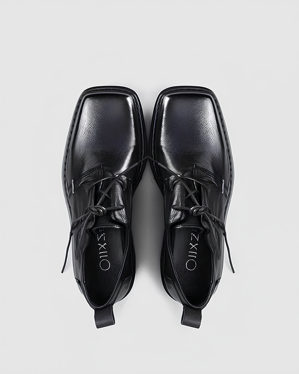 Minimal Square-Toe Leather Derby Shoes koku0108
