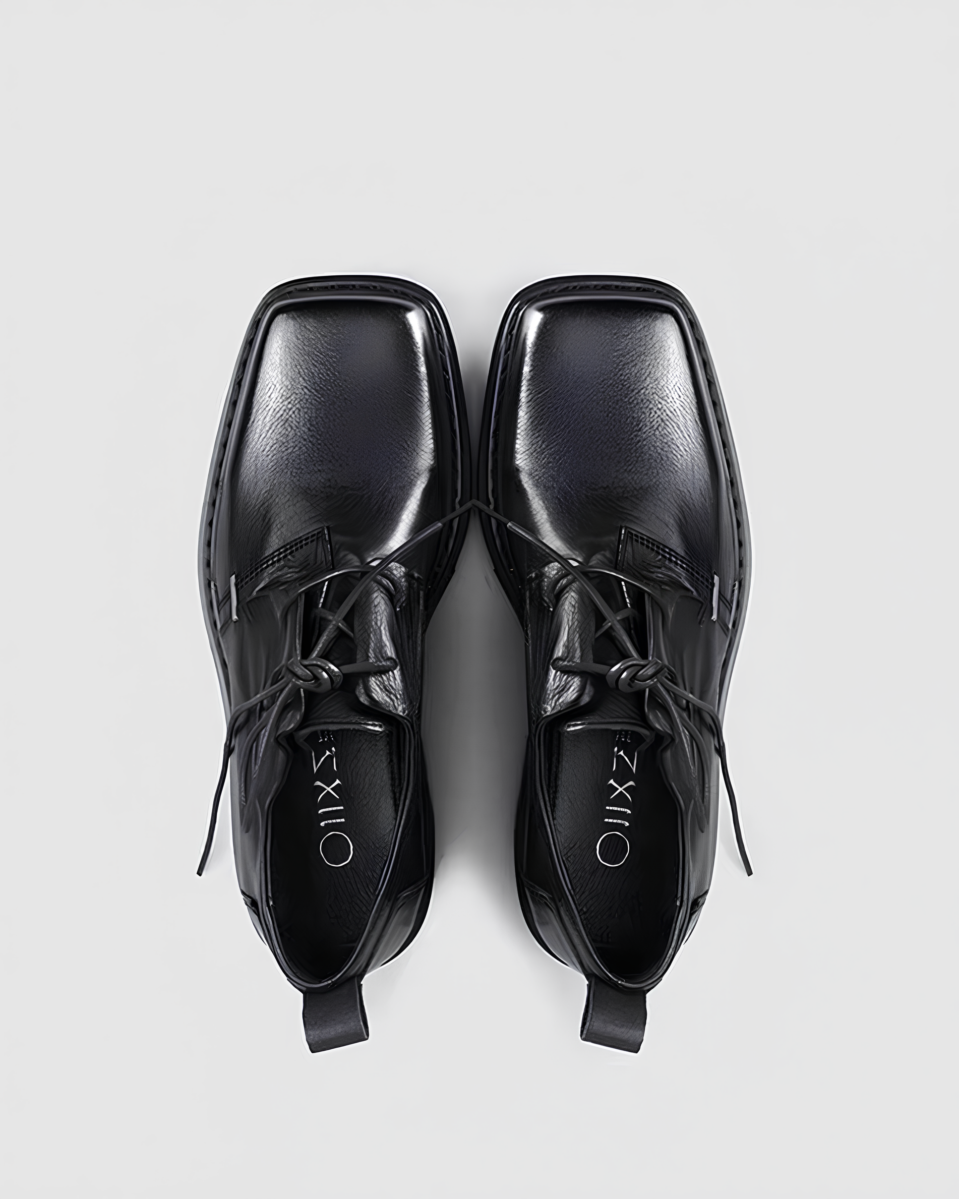 Minimal Square-Toe Leather Derby Shoes koku0108