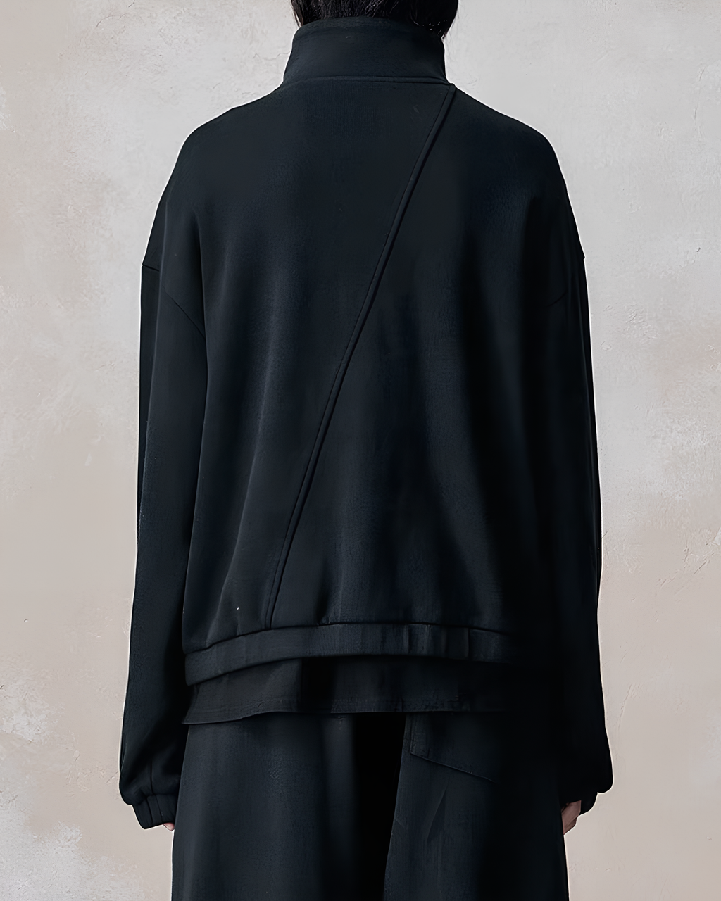Structured High-Collar Fleece Pullover koku0109