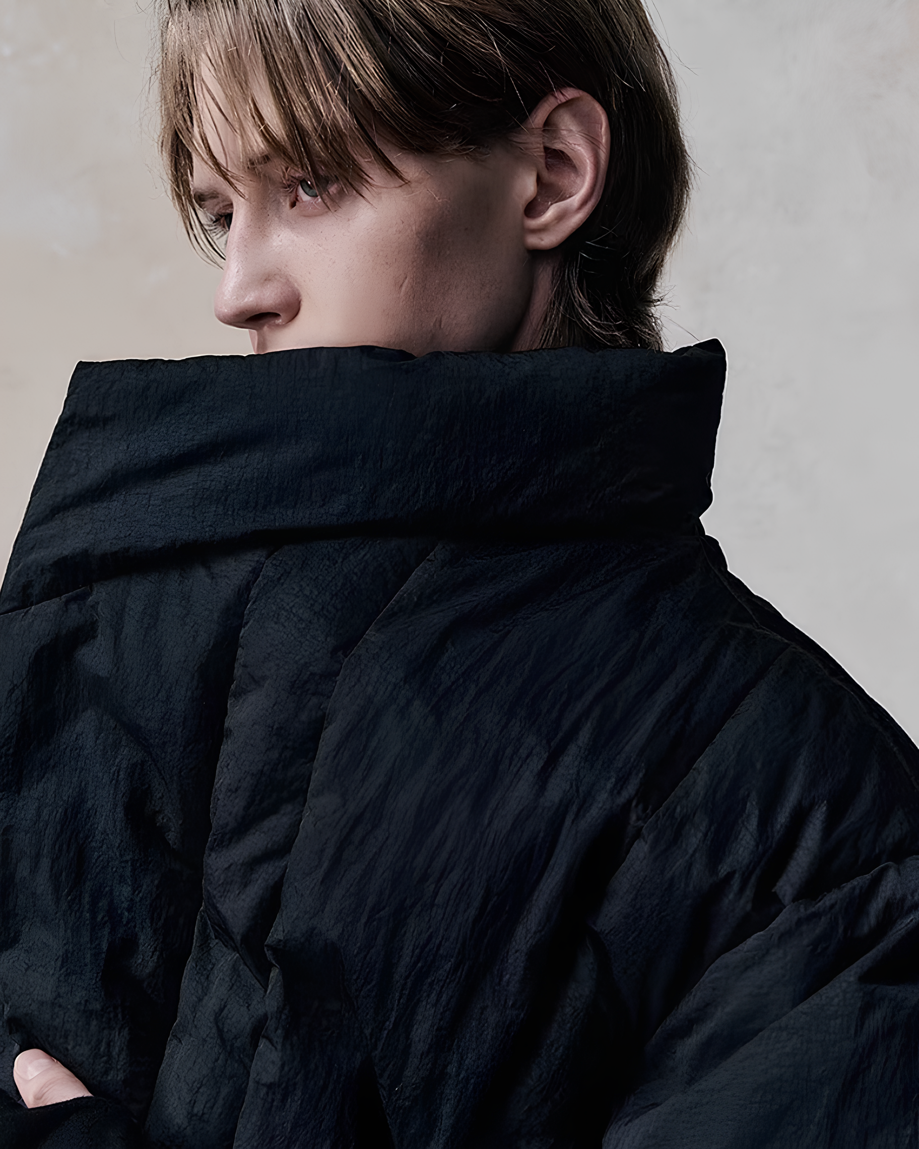 Textured Oversized Down Coat koku0110