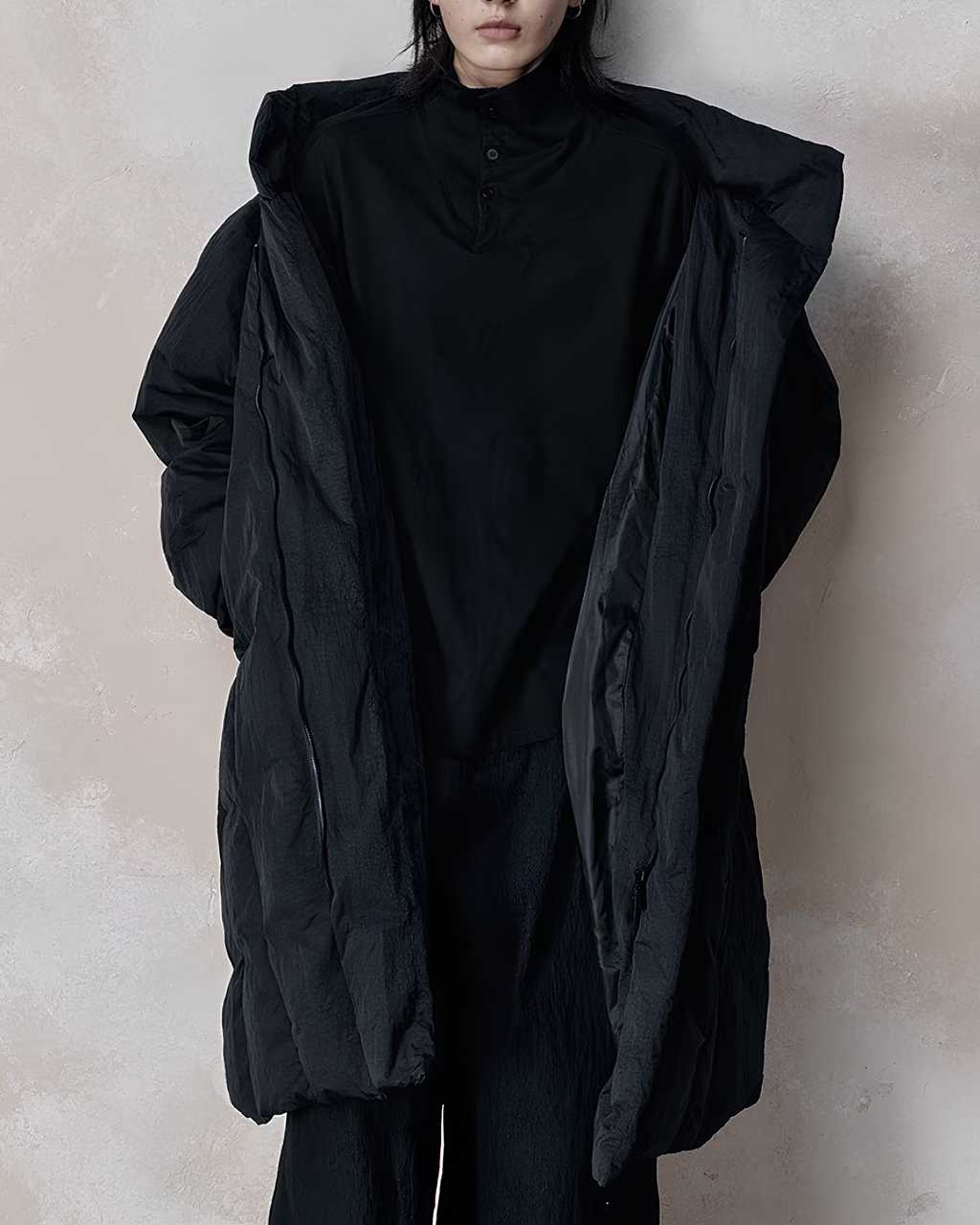 Textured Oversized Down Coat koku0110