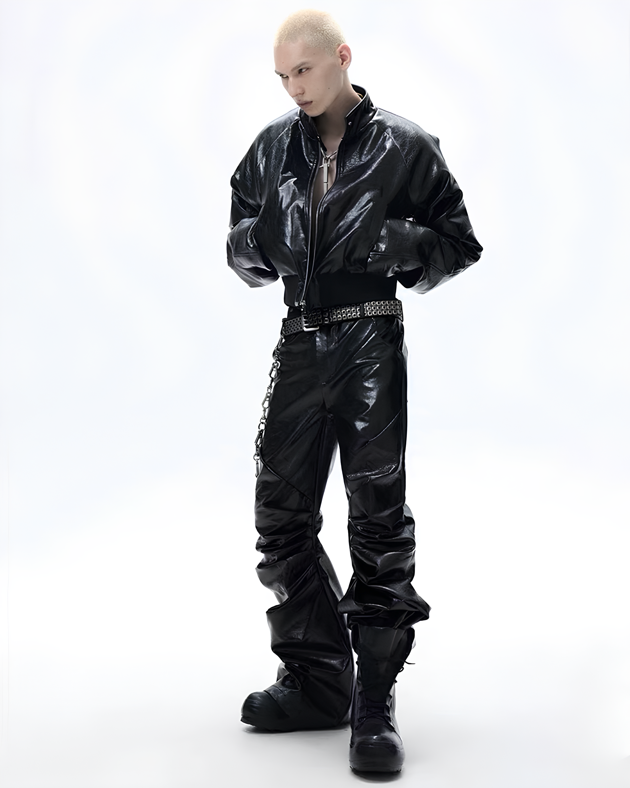 Glossed Structured Cropped Jacket koku0116