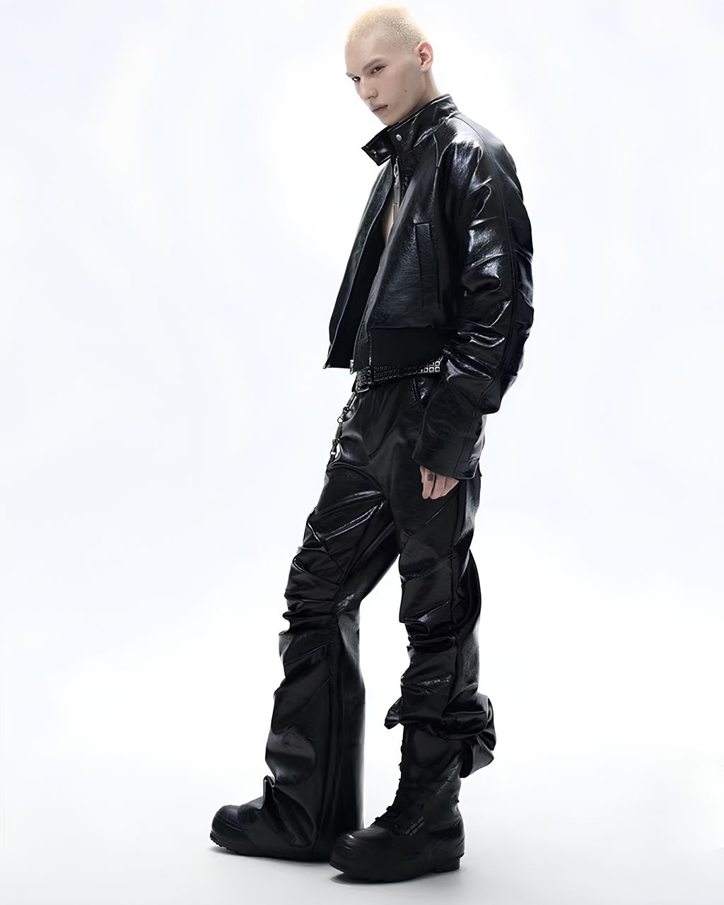 Glossed Structured Cropped Jacket koku0116