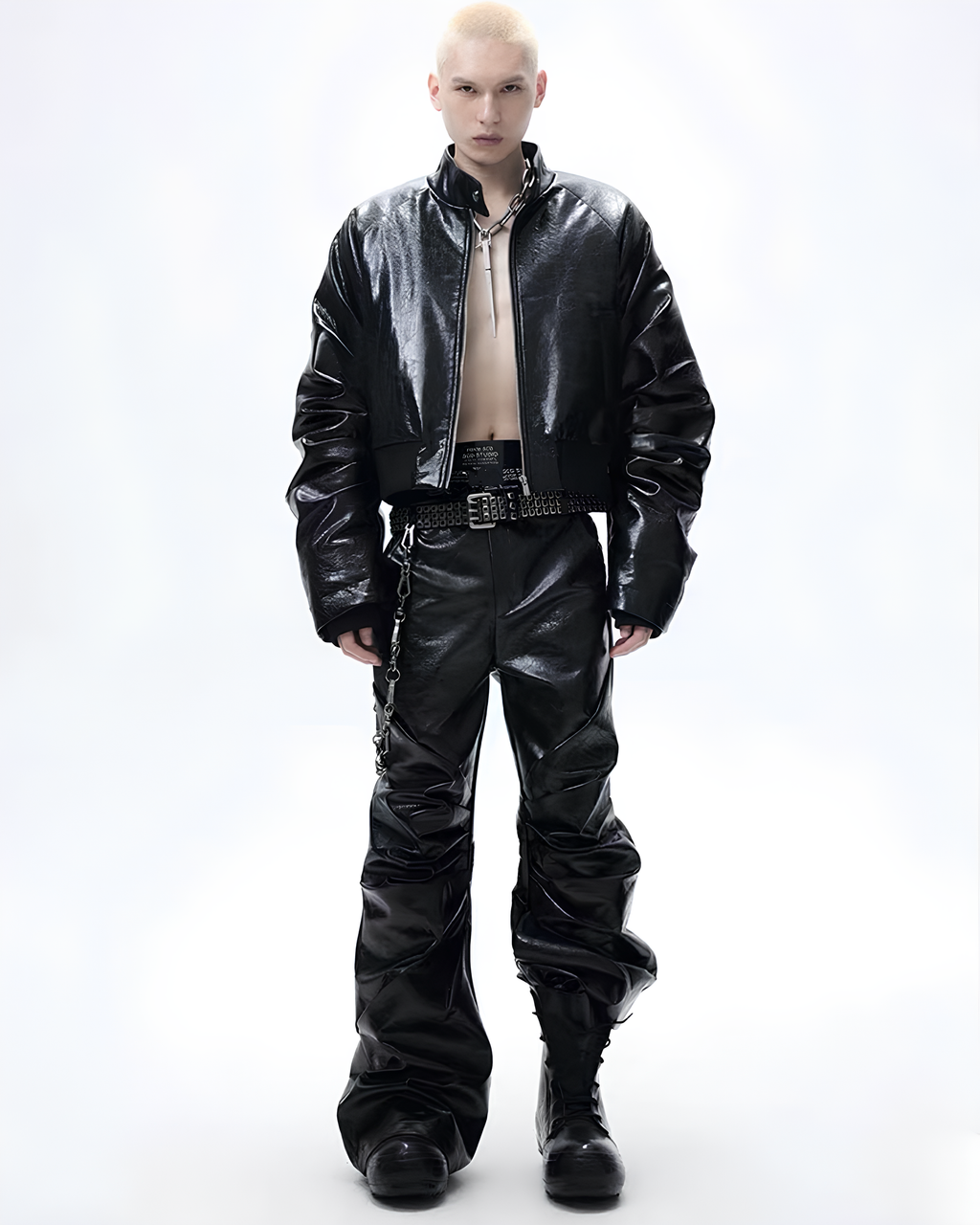 Glossed Structured Cropped Jacket koku0116