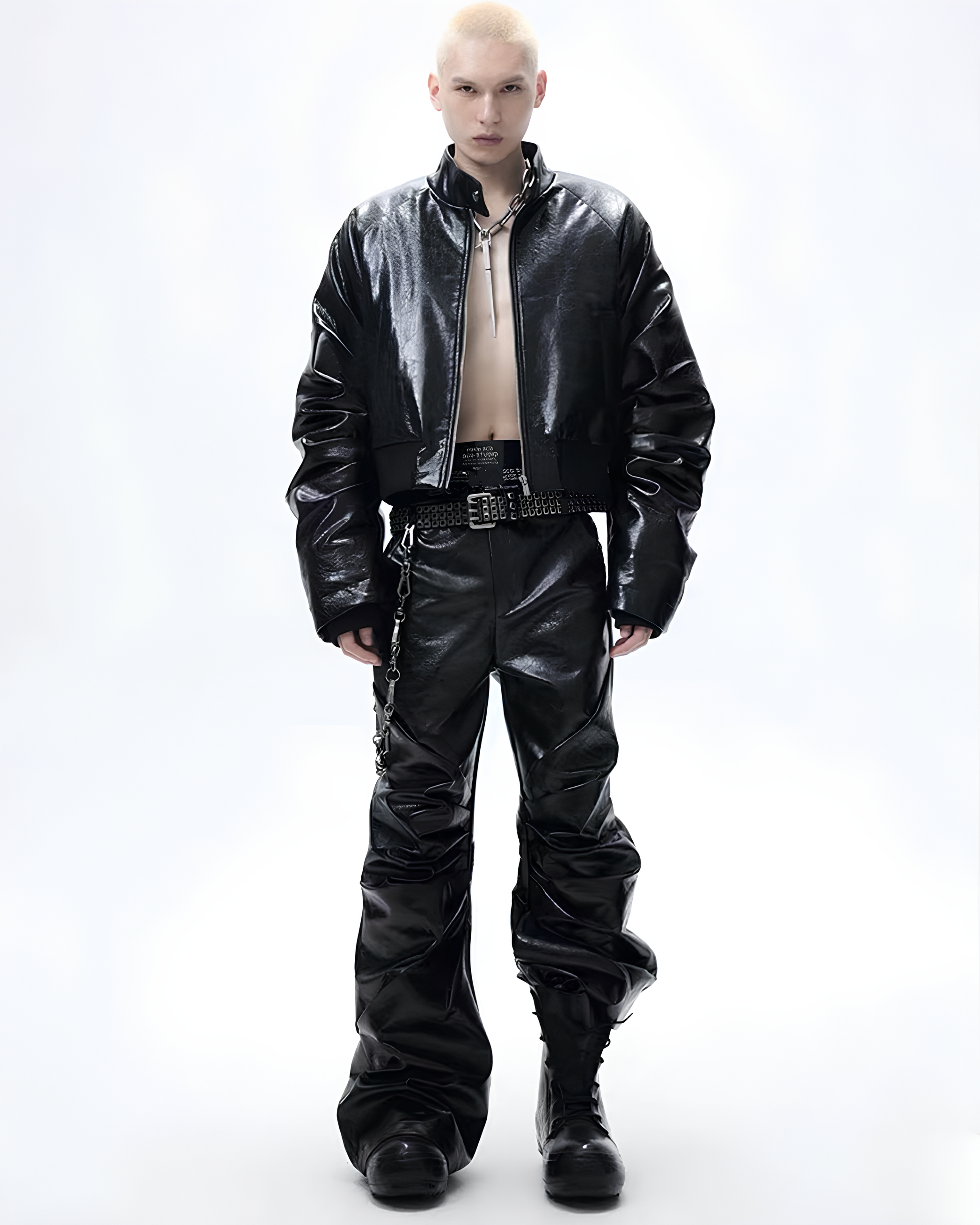 Glossed Structured Cropped Jacket koku0116