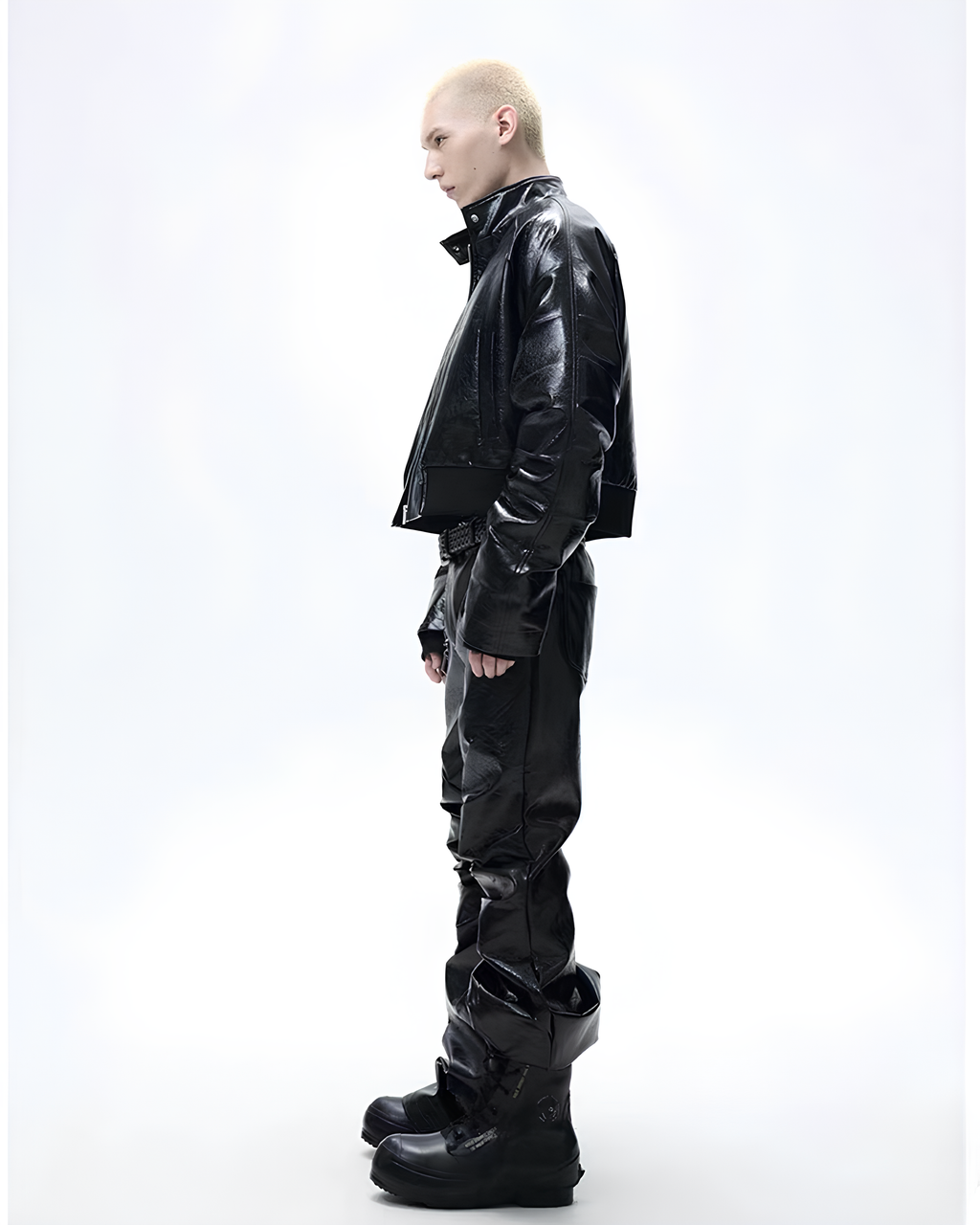 Glossed Structured Cropped Jacket koku0116