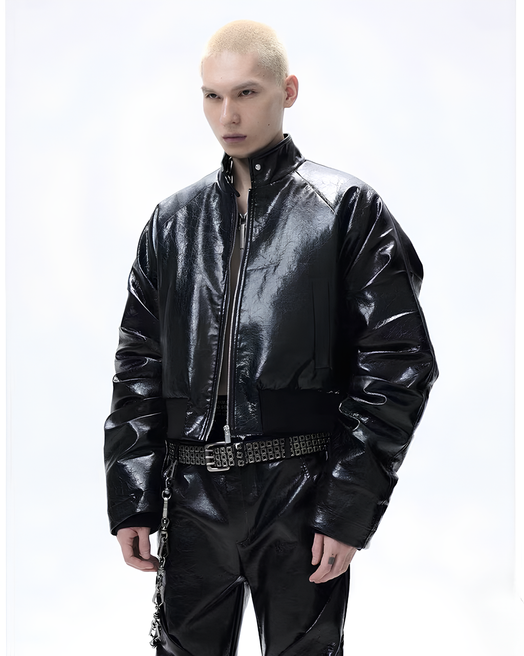 Glossed Structured Cropped Jacket koku0116