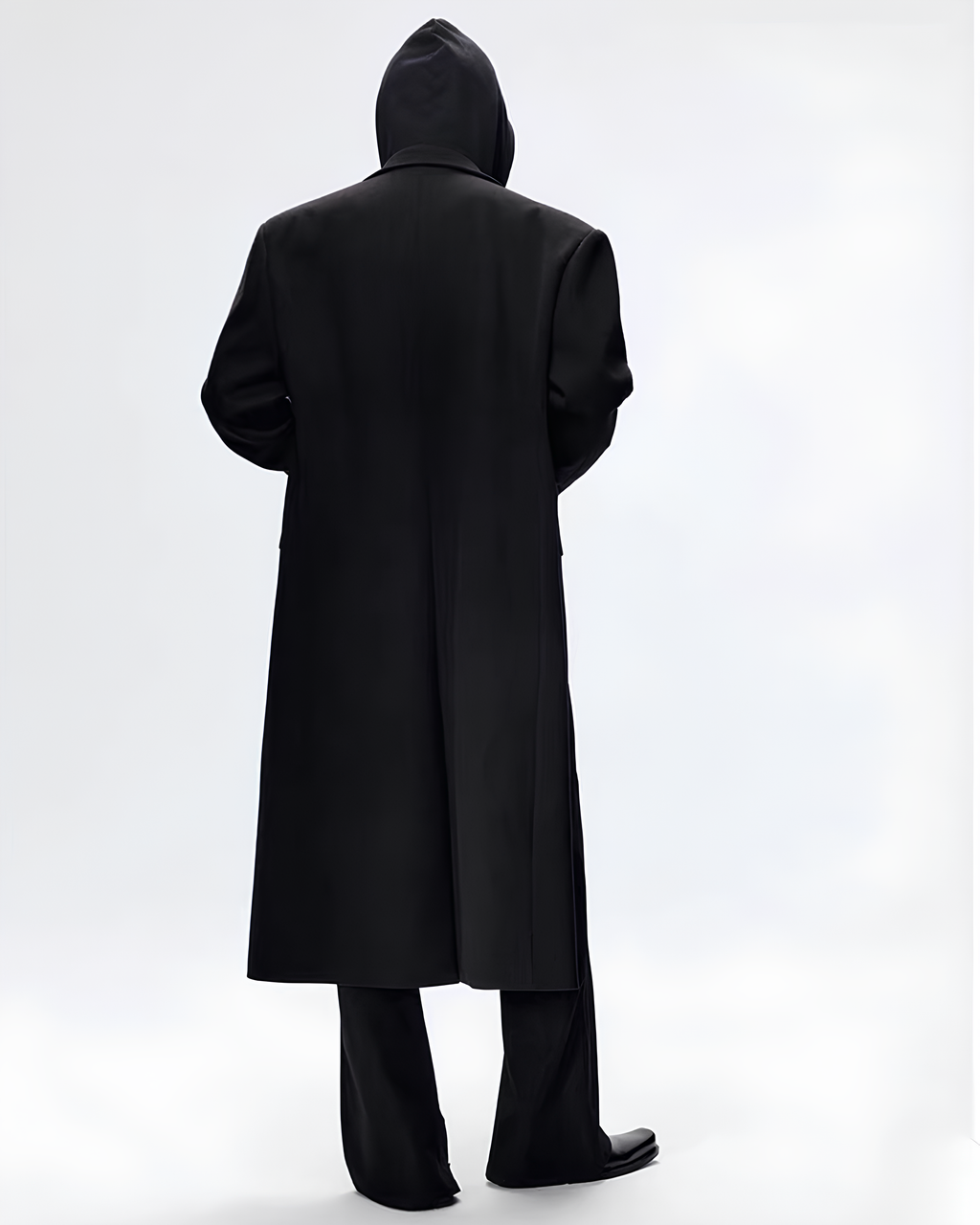 Minimal Double-Breasted Long Coat koku0115