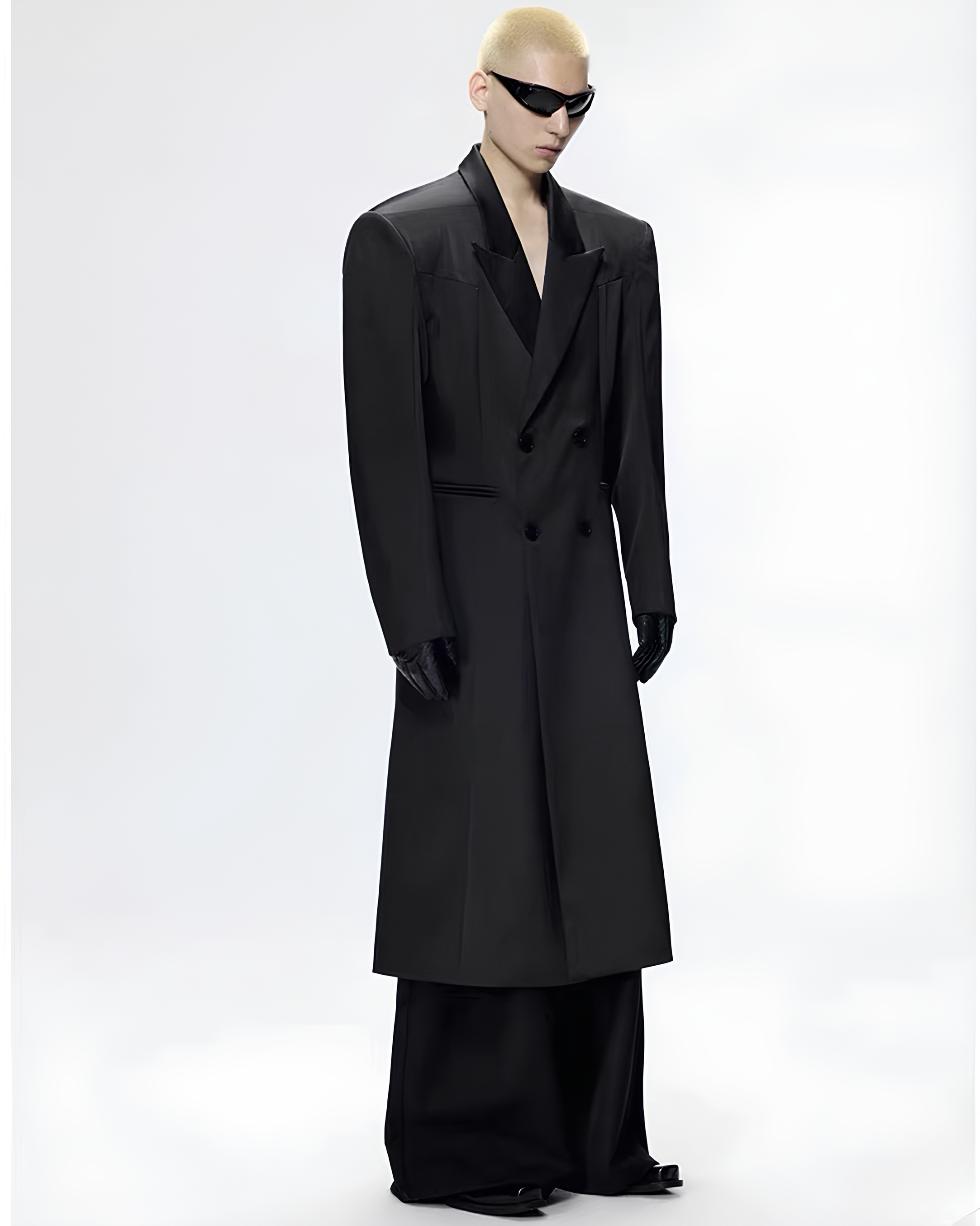 Sculpted Longline Double-Breasted Coat koku0114