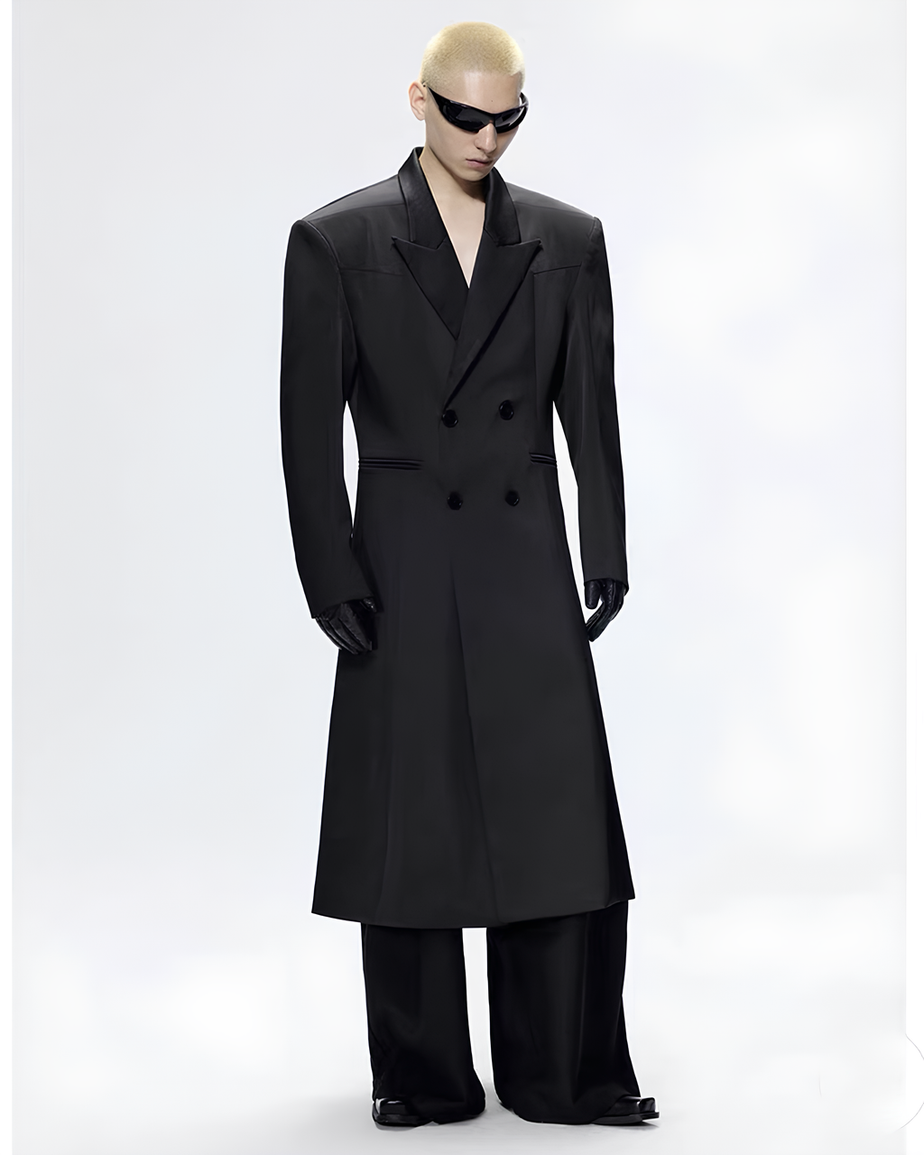 Sculpted Longline Double-Breasted Coat koku0114