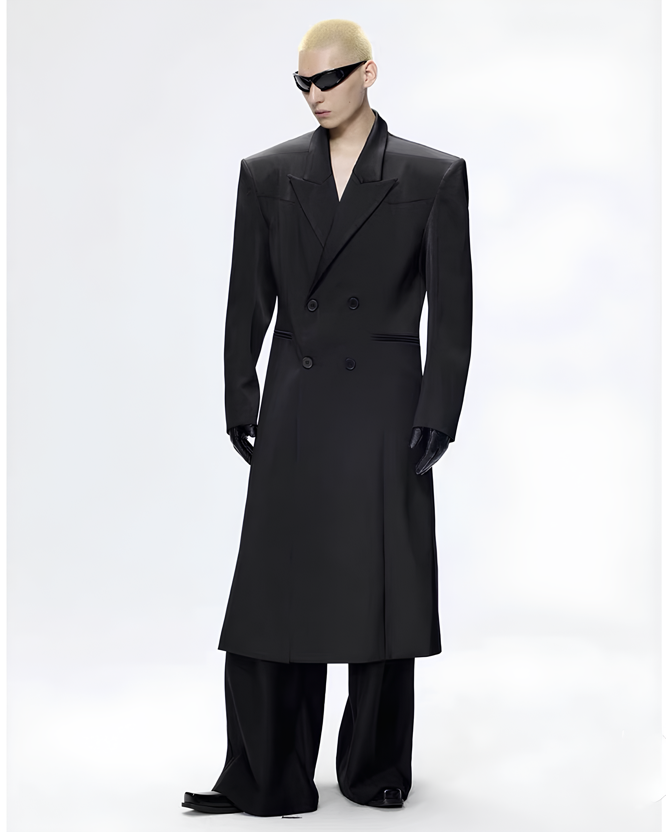 Sculpted Longline Double-Breasted Coat koku0114