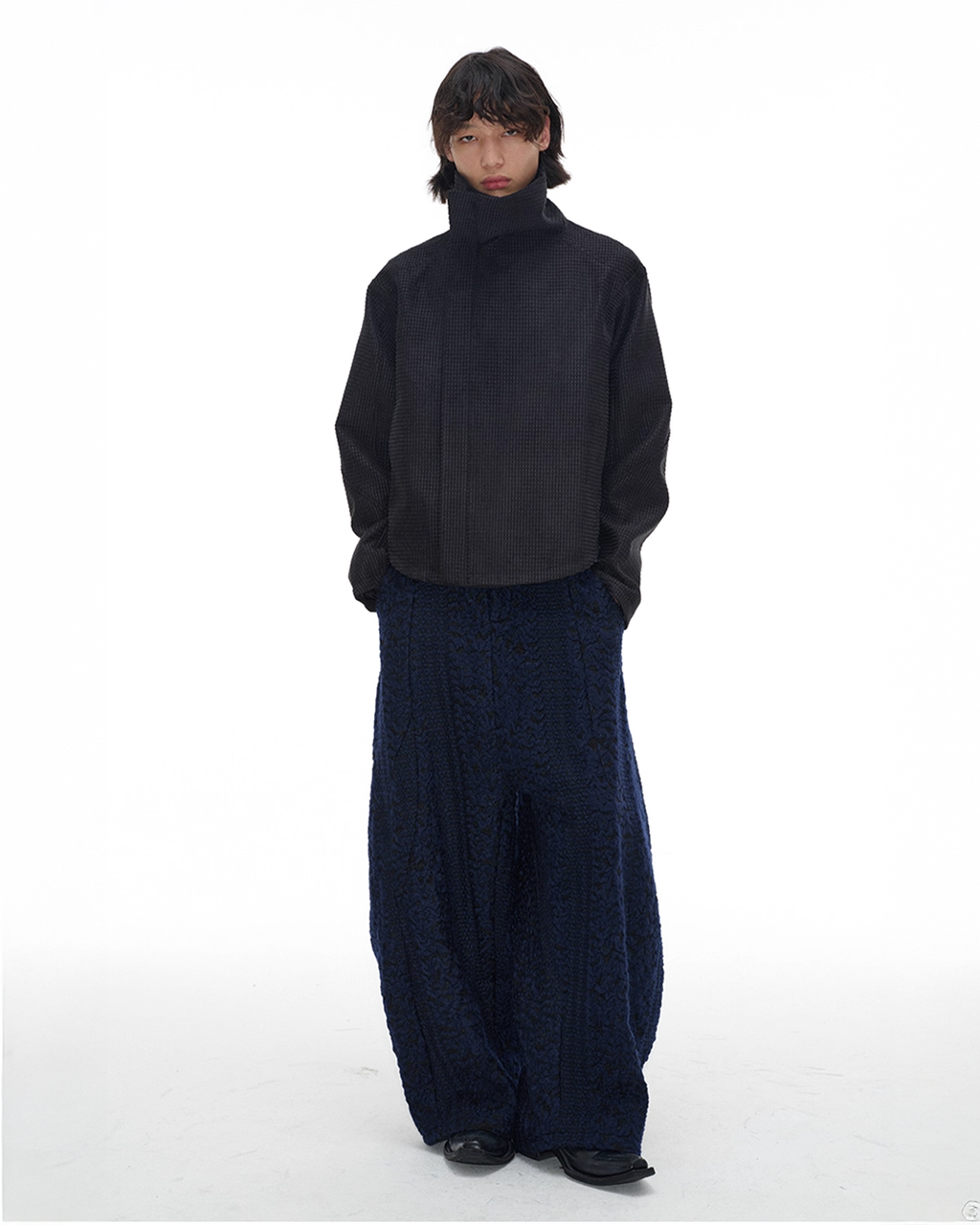 Asymmetric Zip Lapel Jacket koku0092