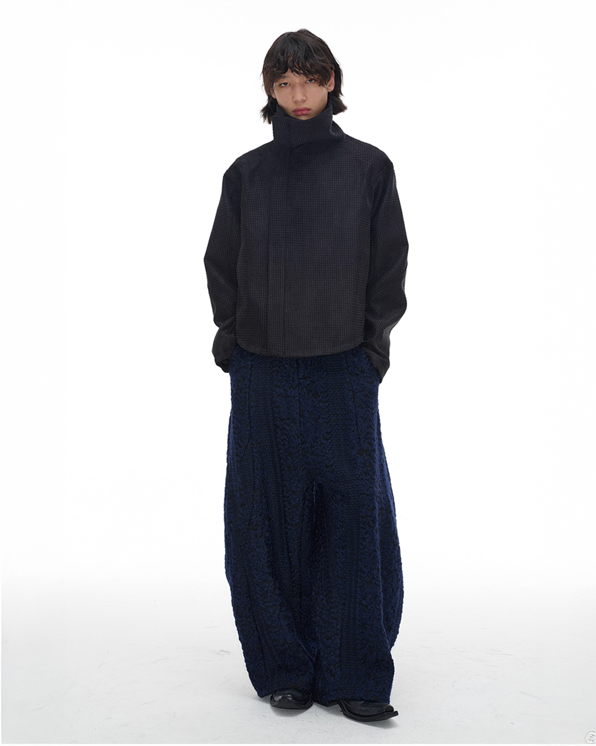 Asymmetric Zip Lapel Jacket koku0092